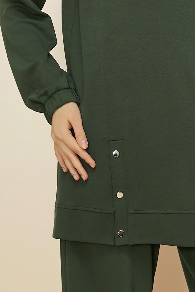 Tesettür giyim HAKİ ÇITÇITLI EŞOFMAN TAKIMI 45919 - ALVİNA