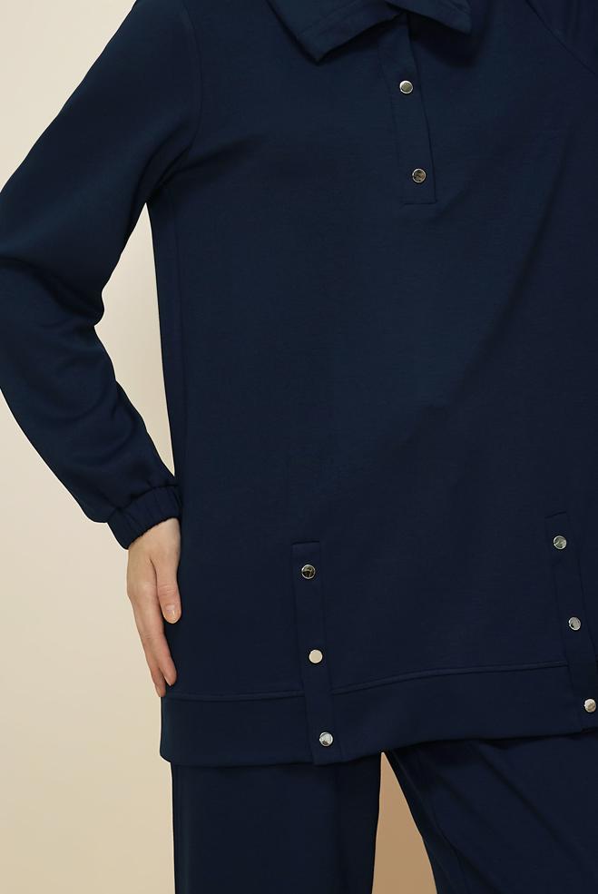 Tesettür giyim LACİVERT ÇITÇITLI EŞOFMAN TAKIMI 45919 - ALVİNA