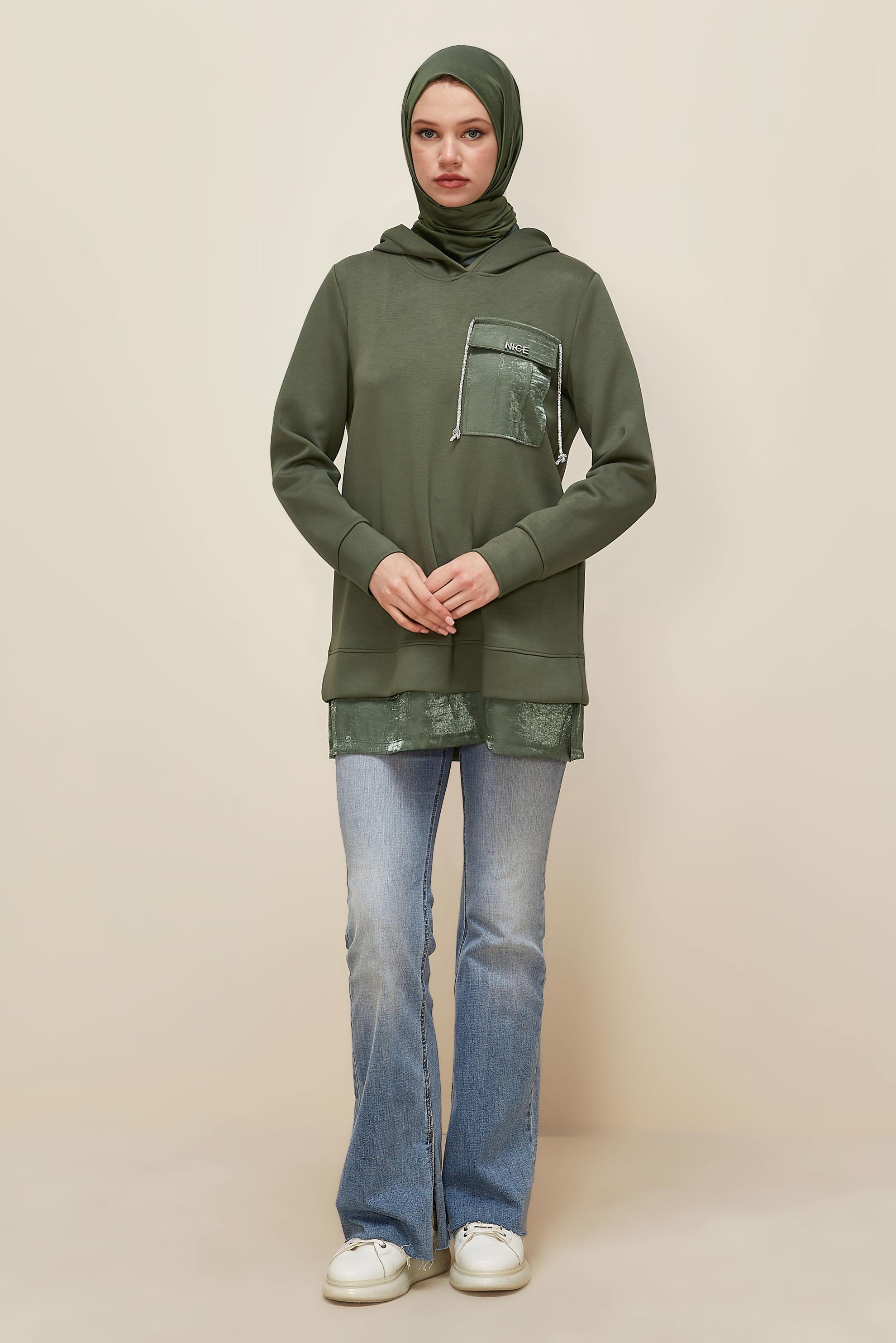 Hijab clothing KHAKI HOODED TRACKSUIT TUNIC 45920