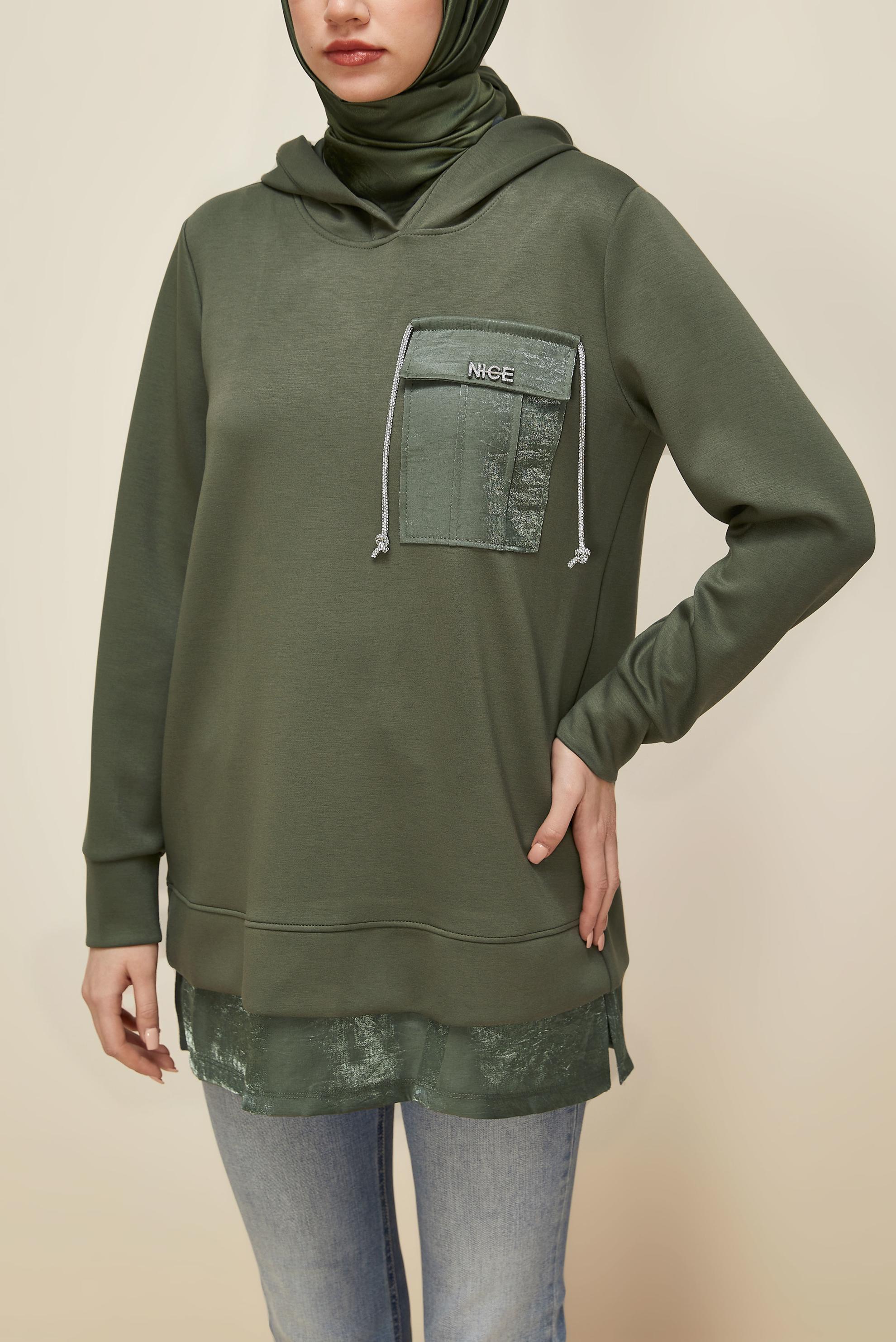 Hijab clothing KHAKI HOODED TRACKSUIT TUNIC 45920