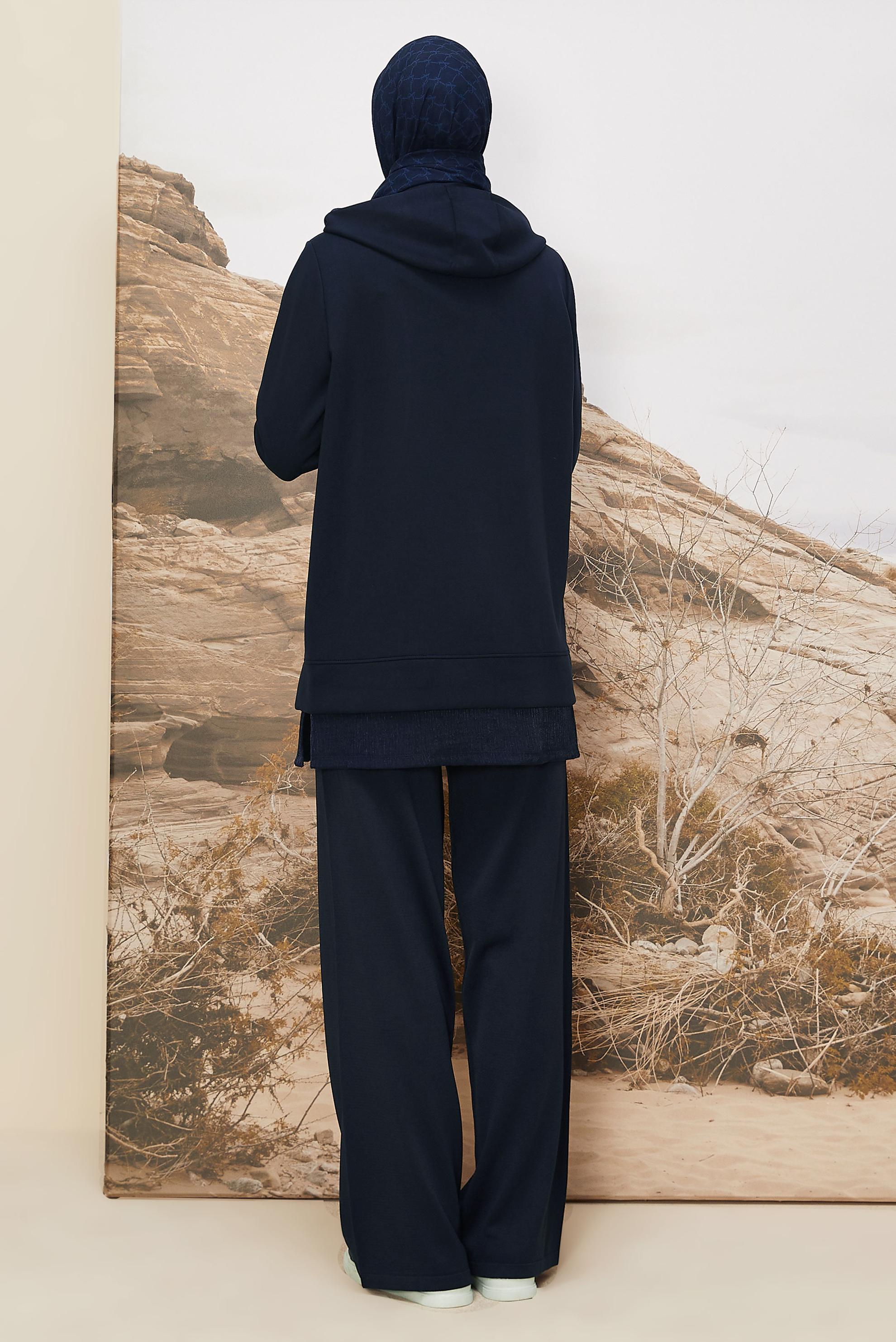 Vêtements hijab BLEU MARINE 45920 CHAKRA EŞOFMAN TUNİK 38-44 TEK40