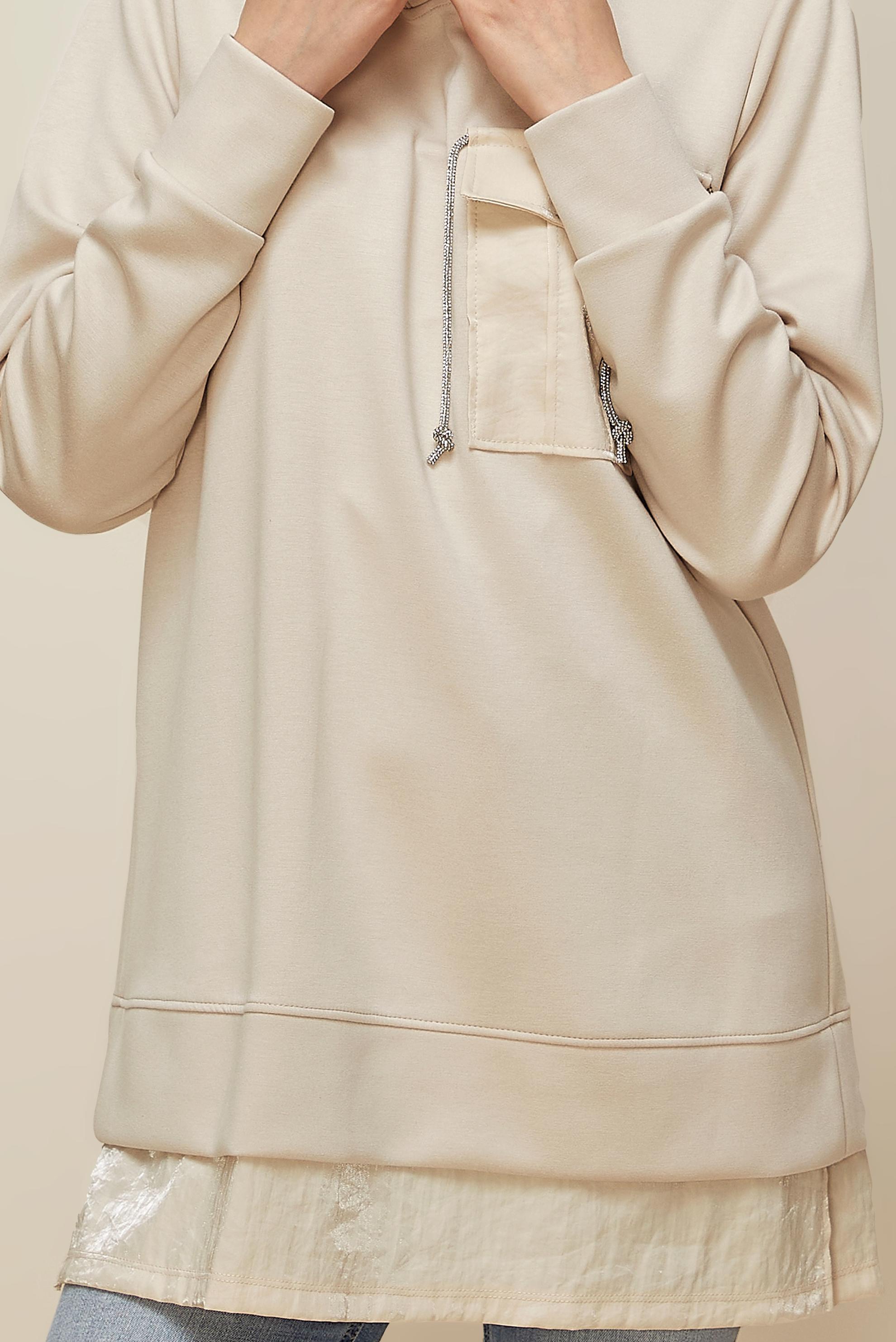 Hijab clothing BEIGE HOODED TRACKSUIT TUNIC 45920