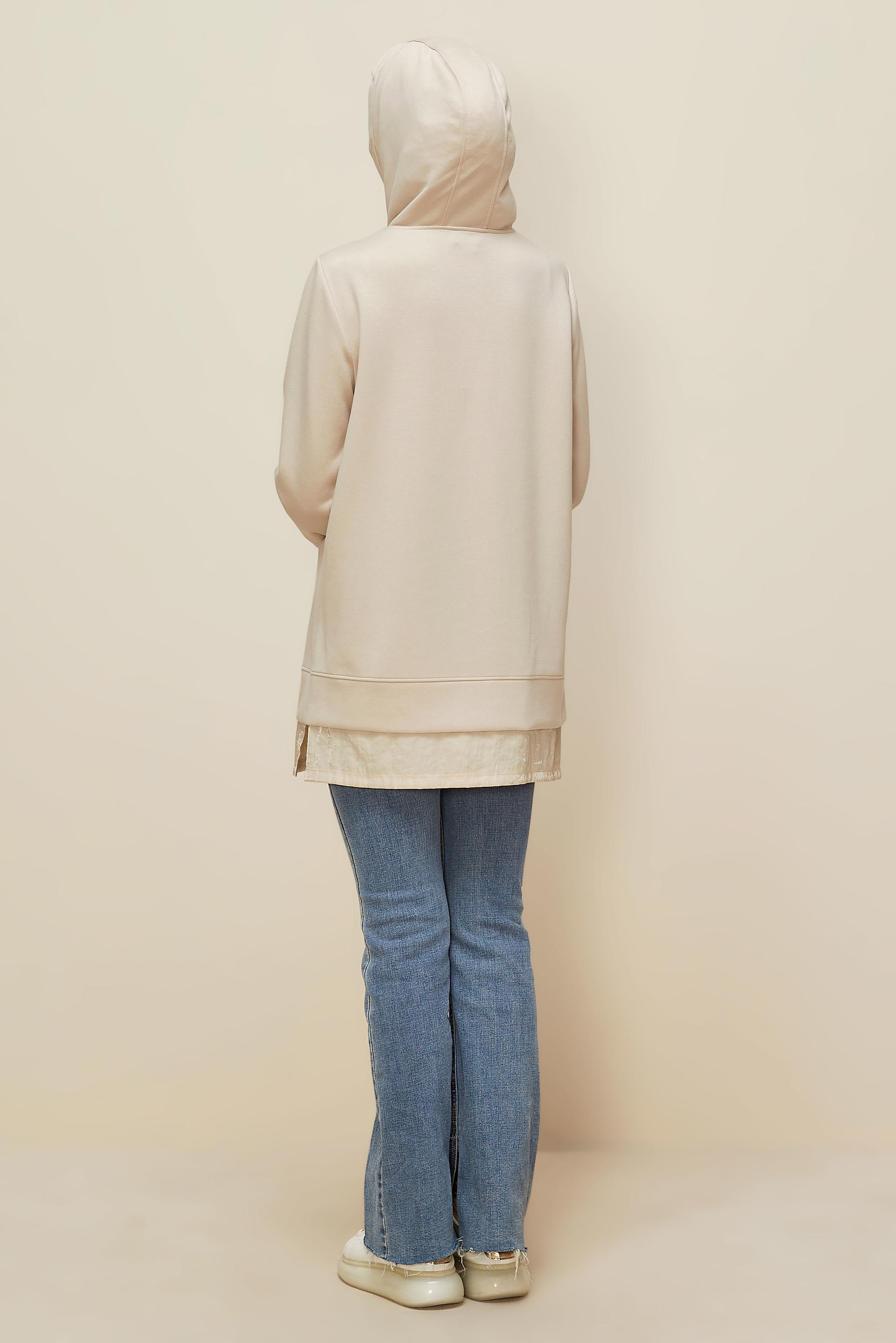 Hijab clothing BEIGE HOODED TRACKSUIT TUNIC 45920