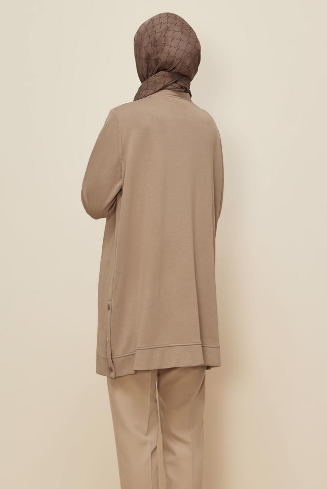 Tesettür giyim BEJ 45921 AZEL EŞOFMAN TUNİK 40-48 TEK38 - ALVİNA
