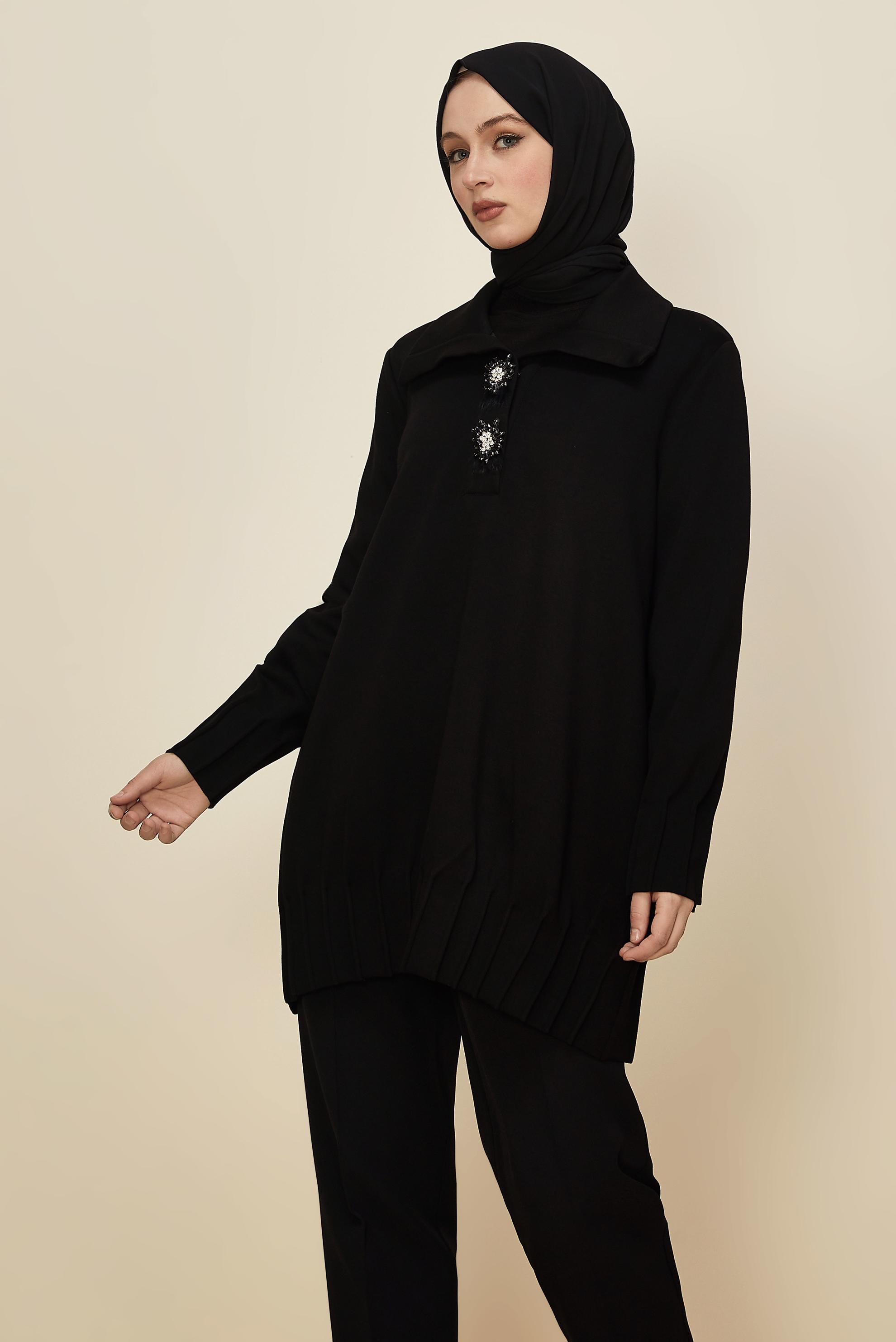 Hijab clothing BLACK TRACKSUIT TUNIC 45957