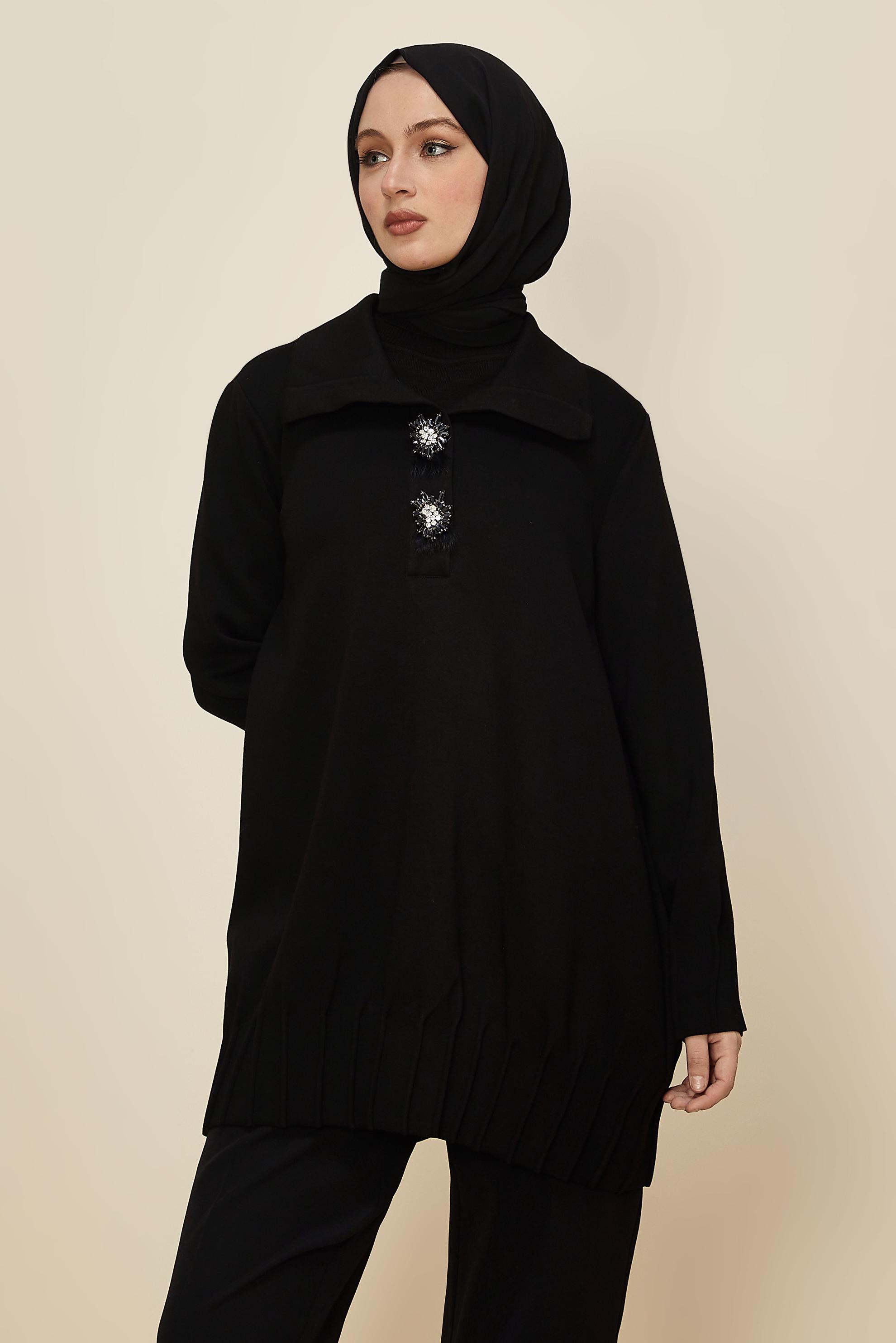 Hijab clothing BLACK TRACKSUIT TUNIC 45957