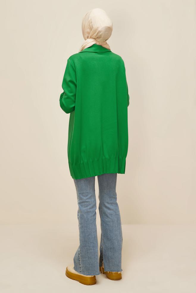 Vêtements hijab VERT TUNIQUE DE SURVÊTEMENT BRODÉE DE GEMMES 45957 - ALVİNA