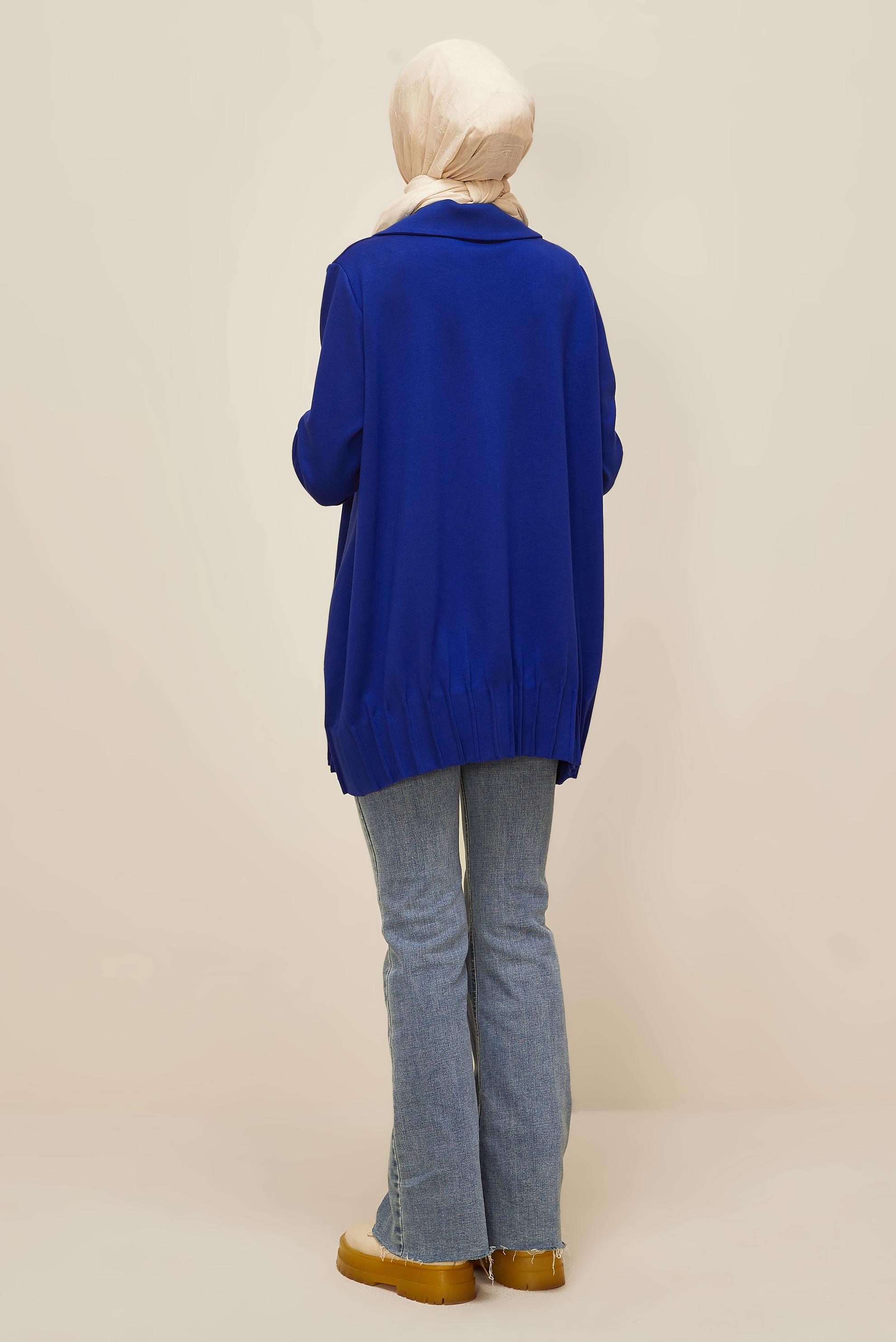 Vêtements hijab BLEU MARINE TUNIQUE DE SURVÊTEMENT BRODÉE DE GEMMES 45957