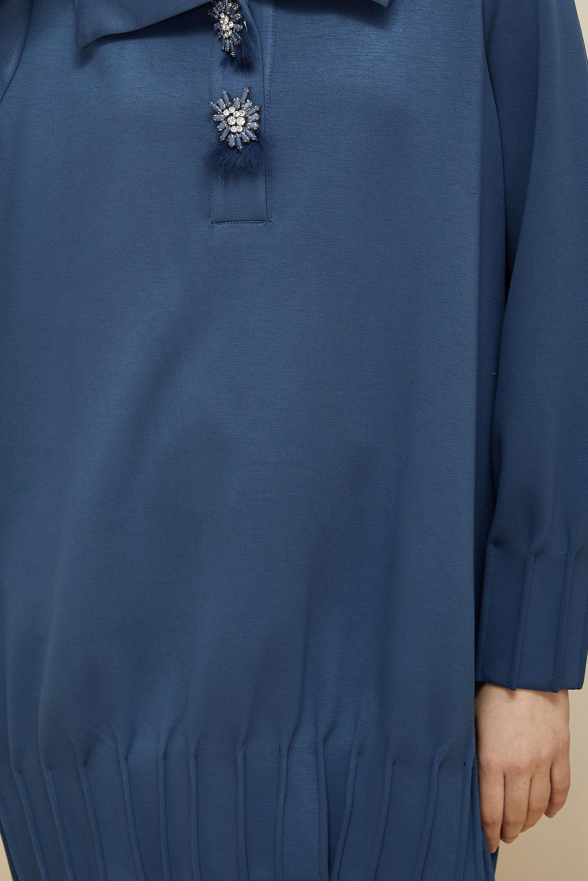 Tesettür giyim MAVİ TAŞLI EŞOFMAN TUNİK 45957