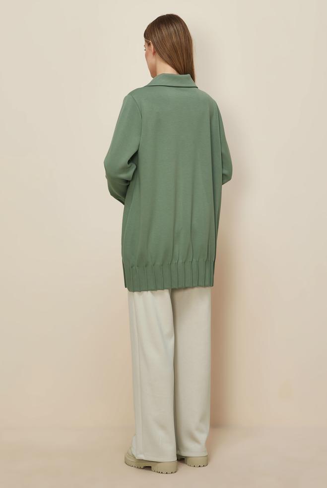Tesettür giyim YEŞİL TAŞLI EŞOFMAN TUNİK 45957 - ALVİNA