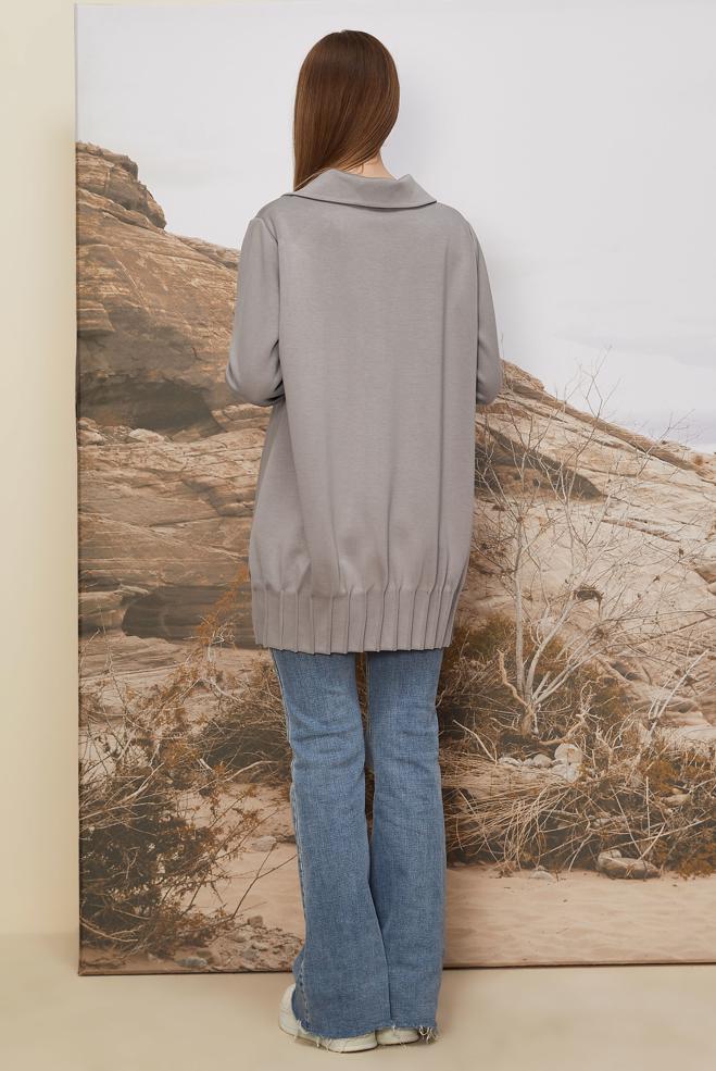 Hijab clothing MINK GEM EMBROIDERED TRACK SUIT TUNIC 45957 - ALVİNA