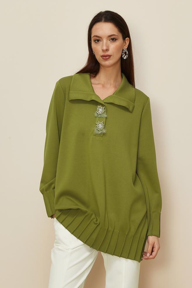 Hijab clothing GREEN TRACKSUIT TUNIC 45957 - ALVİNA