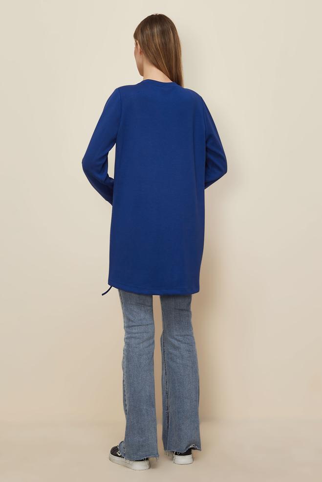 Hijab clothing NAVY BLUE POCKET DETAILED TRACKSUIT TUNIC 45958 - ALVİNA