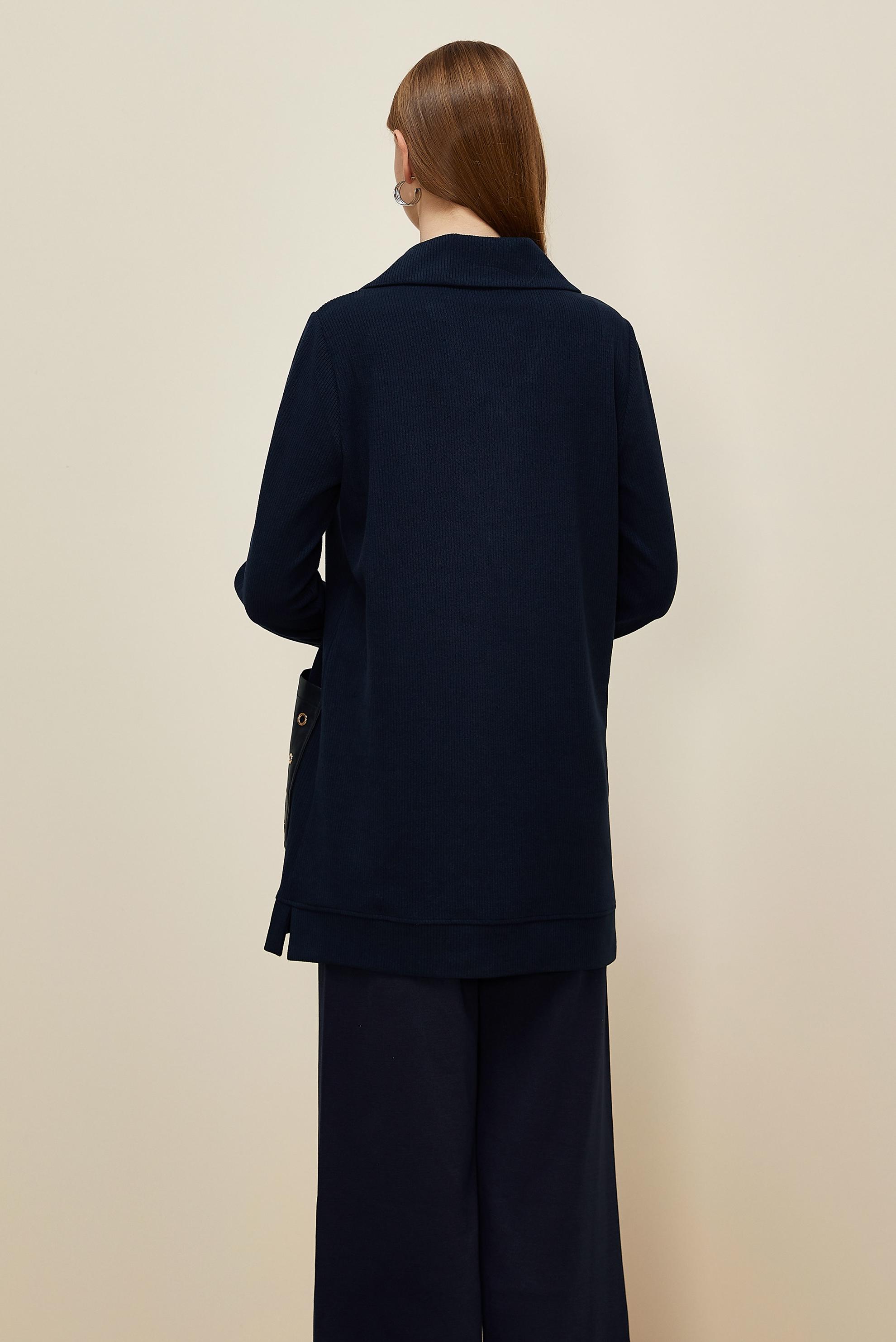 Vêtements hijab BLEU MARINE TUNIQUE DE SURVÊTEMENT À POCHES 45959