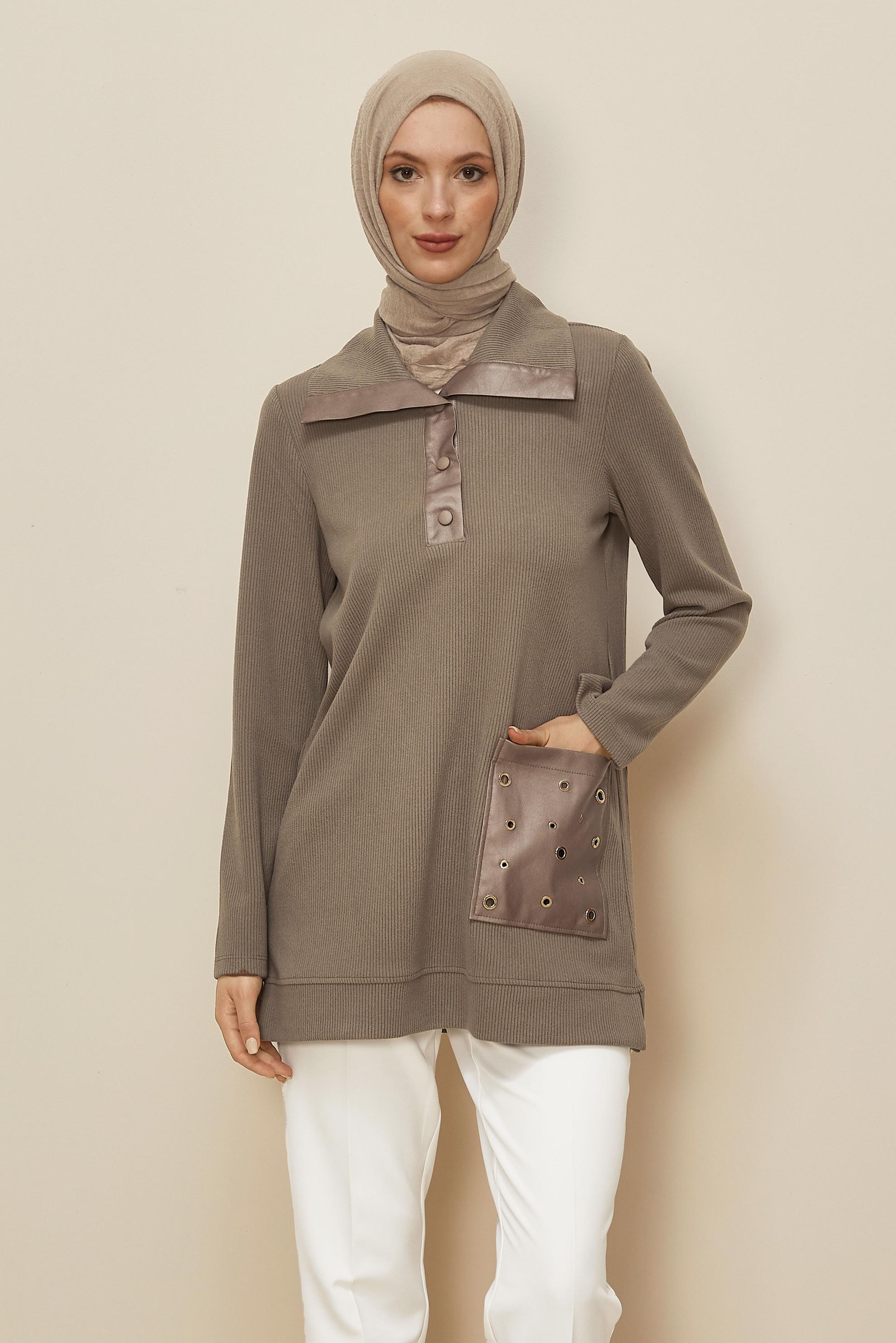 Hijab clothing MINK POCKETED TRACKSUIT TUNIC 45959
