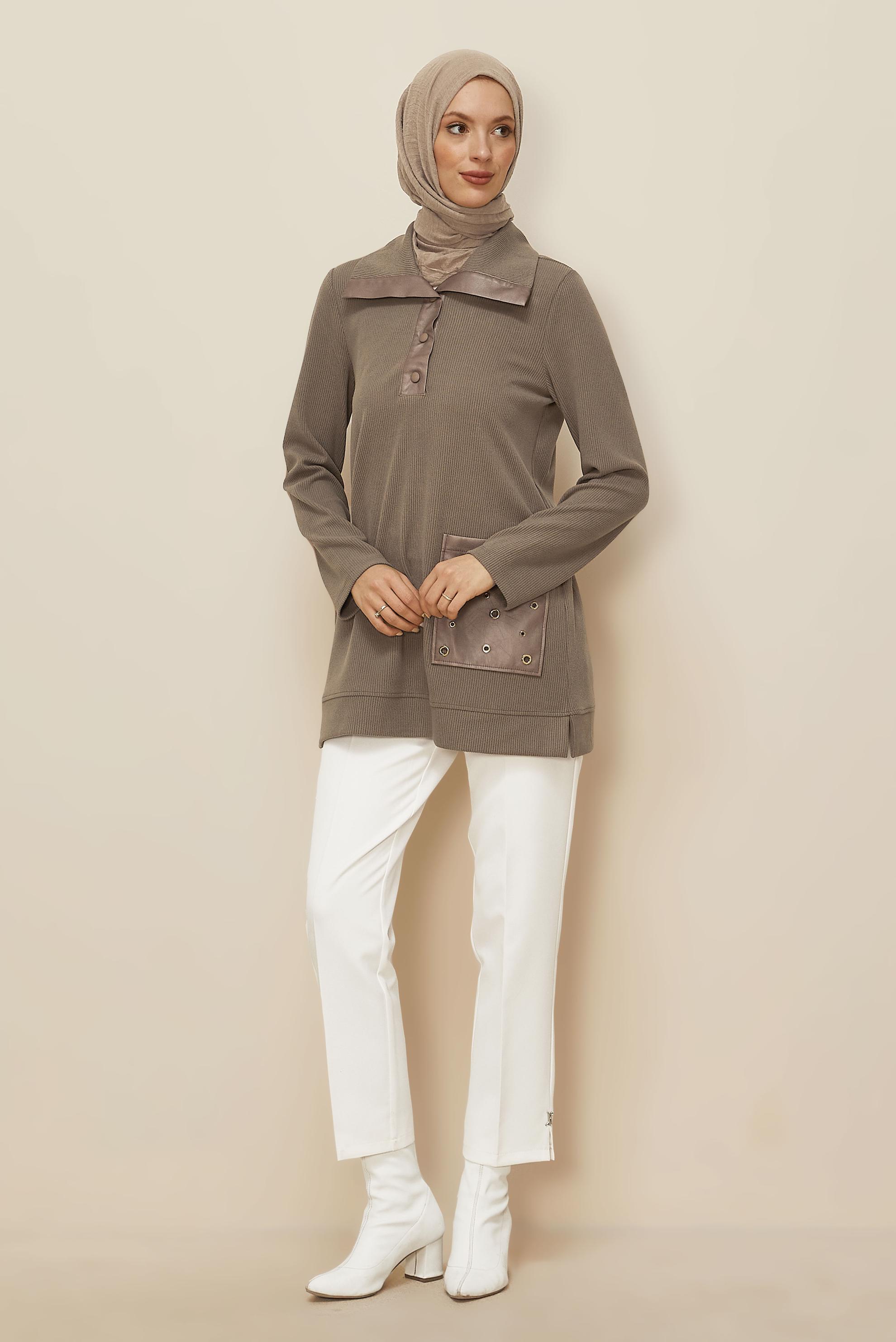 Hijab clothing MINK POCKETED TRACKSUIT TUNIC 45959