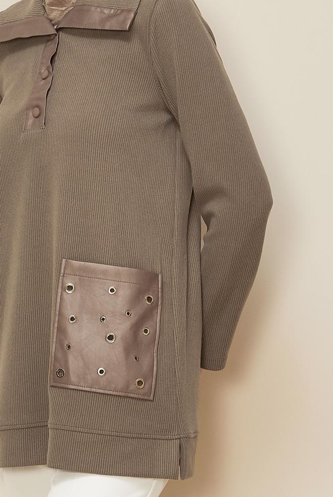 Hijab clothing MINK POCKETED TRACKSUIT TUNIC 45959 - ALVİNA