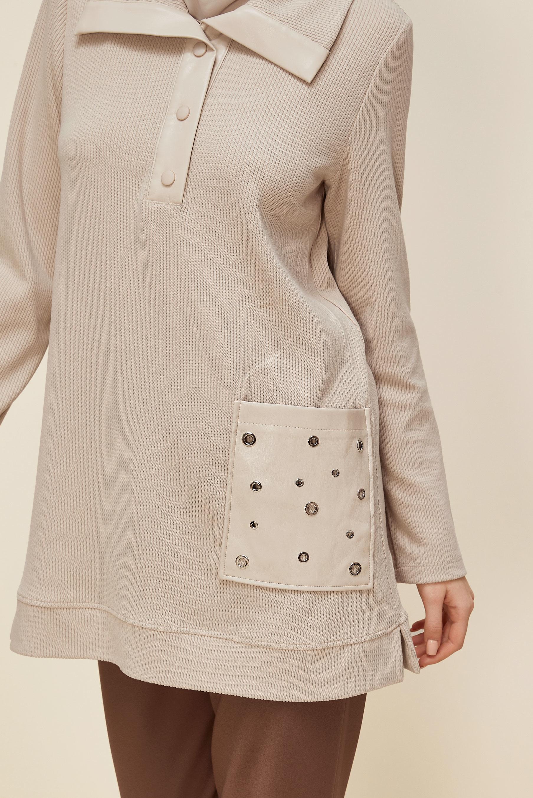 Vêtements hijab BEIGE TUNIQUE DE SURVÊTEMENT À POCHES 45959