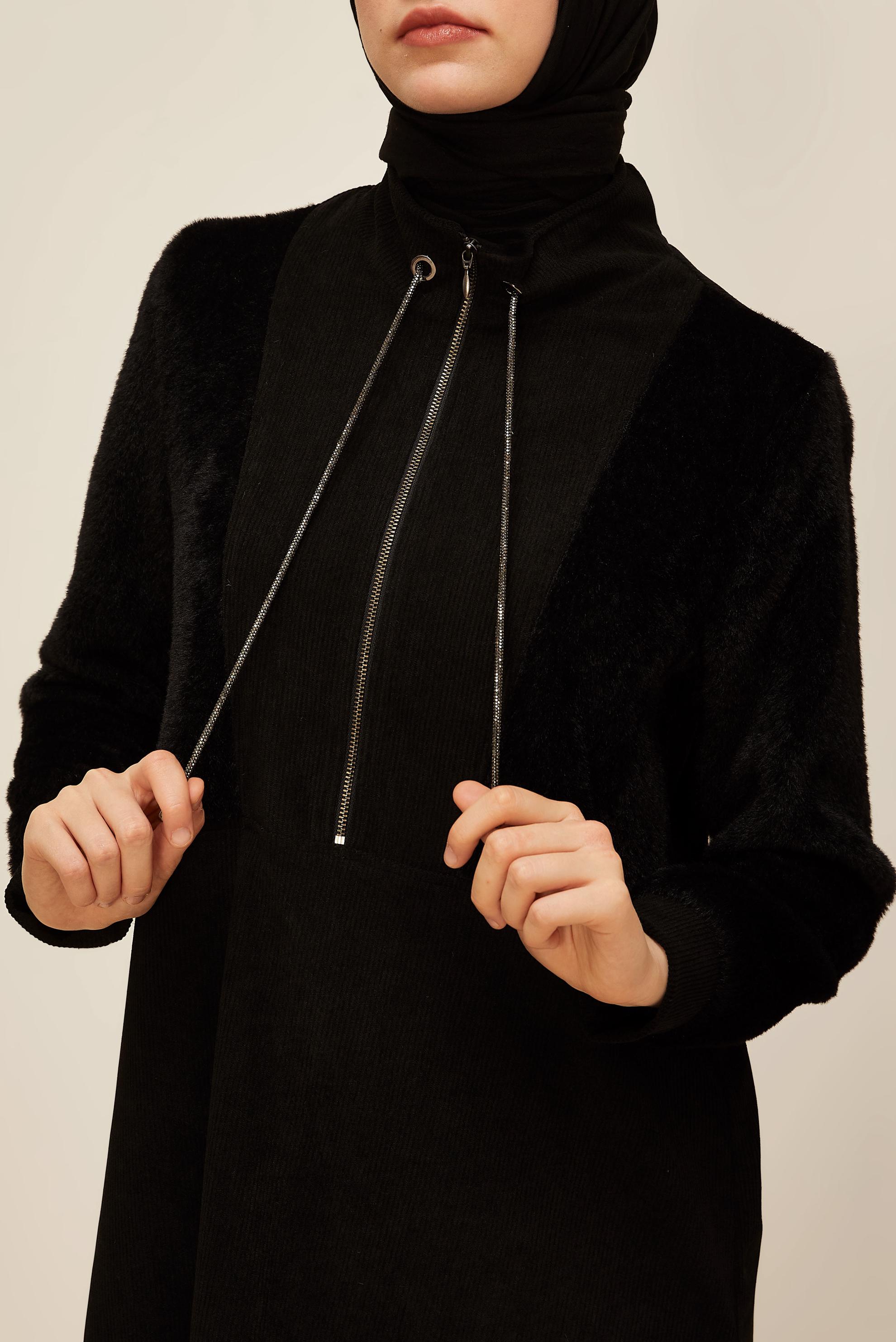 Vêtements hijab NOIR TUNIQUE DE SURVÊTEMENT À LACETS 45961