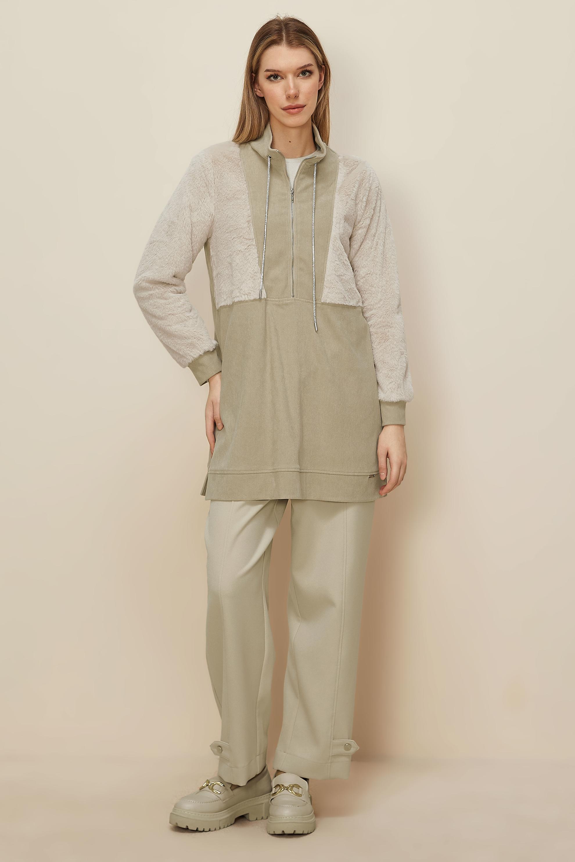 Hijab clothing BEIGE 45961 8693 EŞOFMAN TUNİK 38-44 TEK40