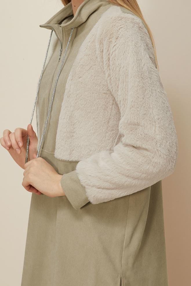 Hijab clothing BEIGE 45961 8693 EŞOFMAN TUNİK 38-44 TEK40 - ALVİNA