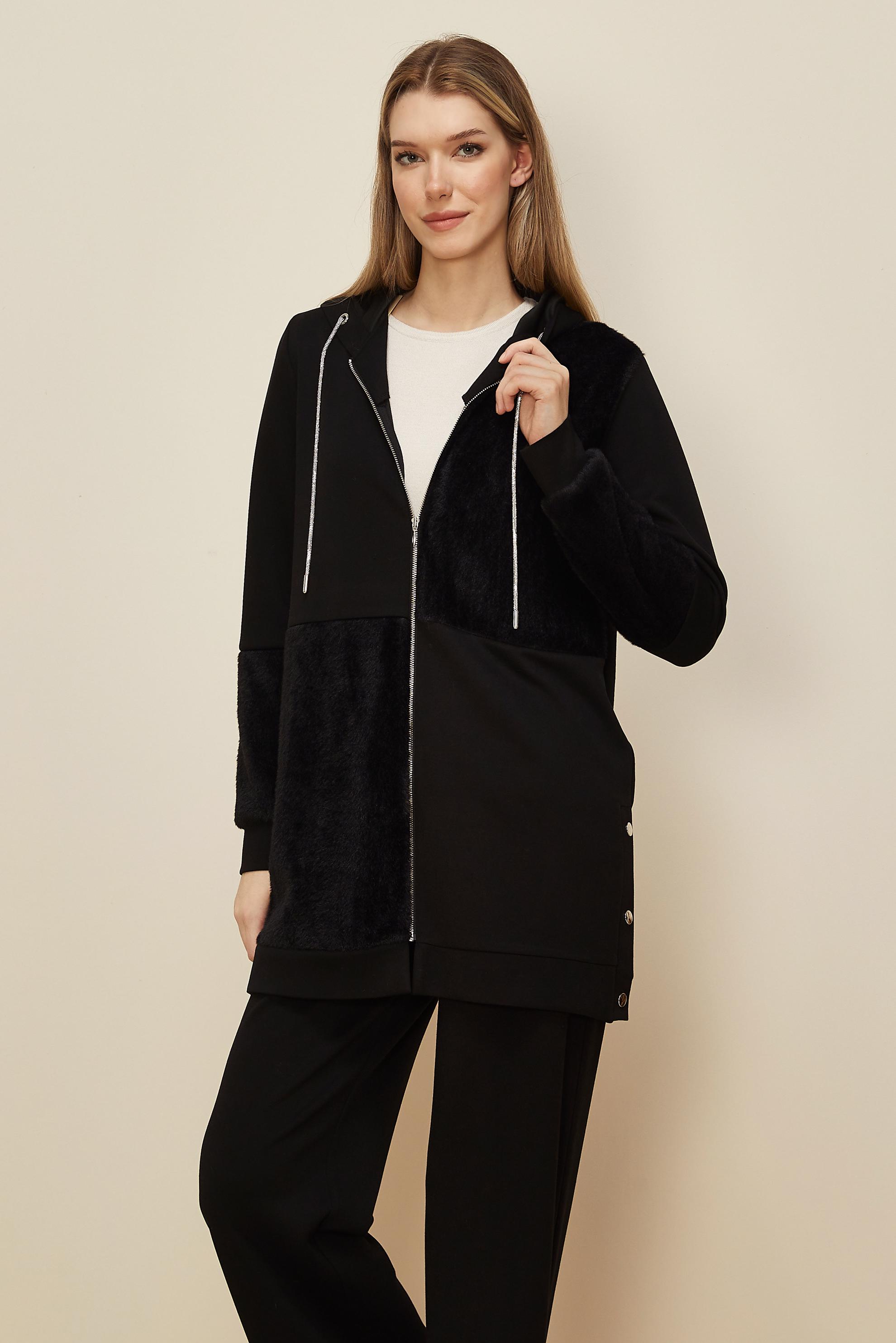 Hijab clothing BLACK HOODED TRACKSUIT SET 45966