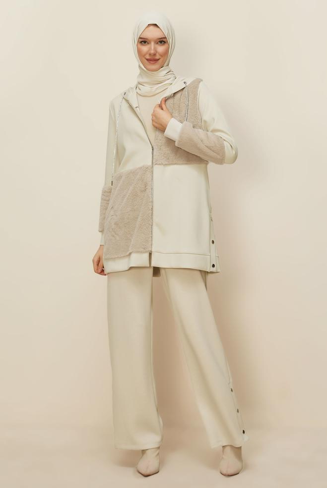 Hijab clothing BEIGE 45966 OYSHO 2&prime;Lİ PANT.EŞOF.TK.38-46 - ALVİNA
