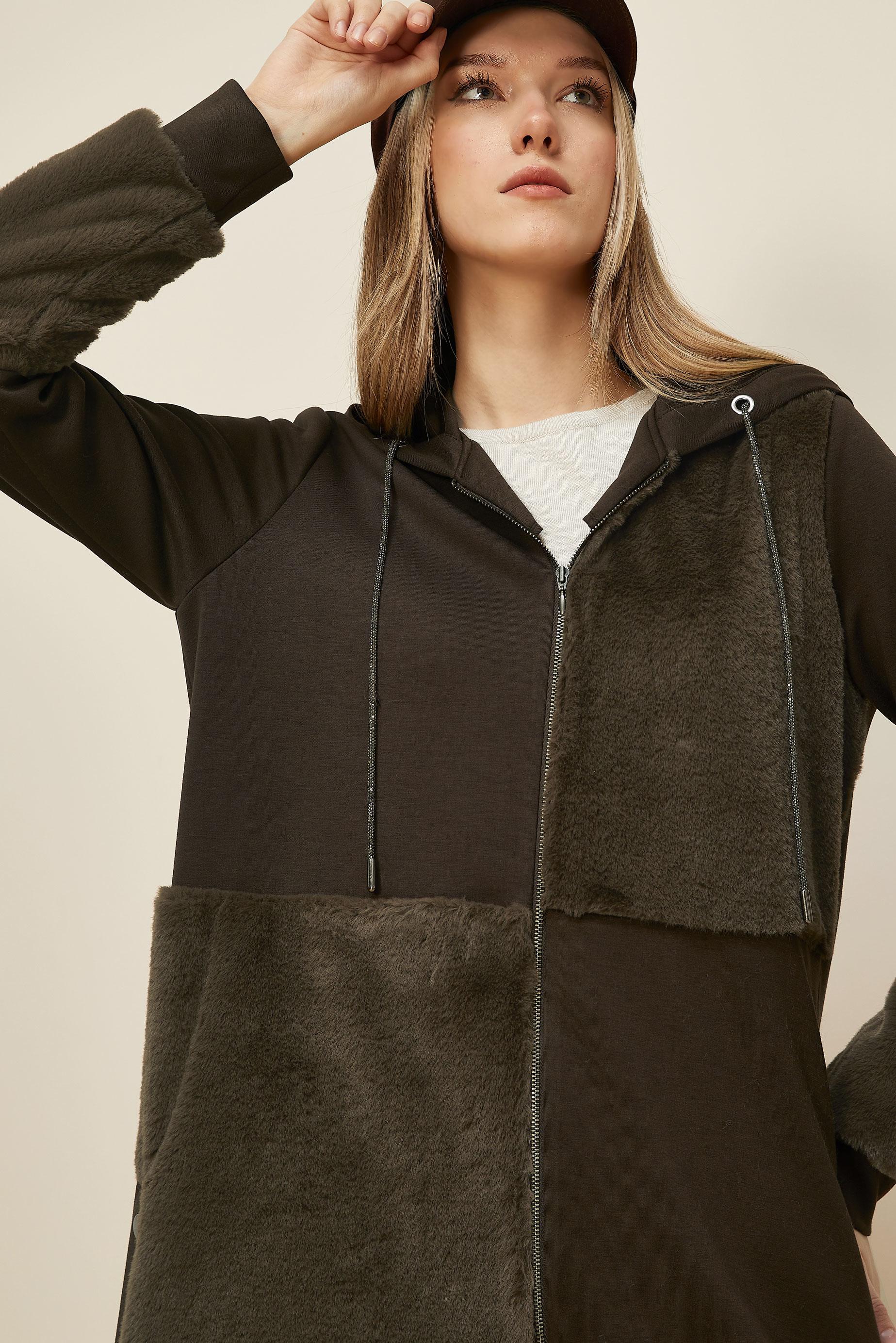 Hijab clothing BROWN HOODED TRACKSUIT SET 45966