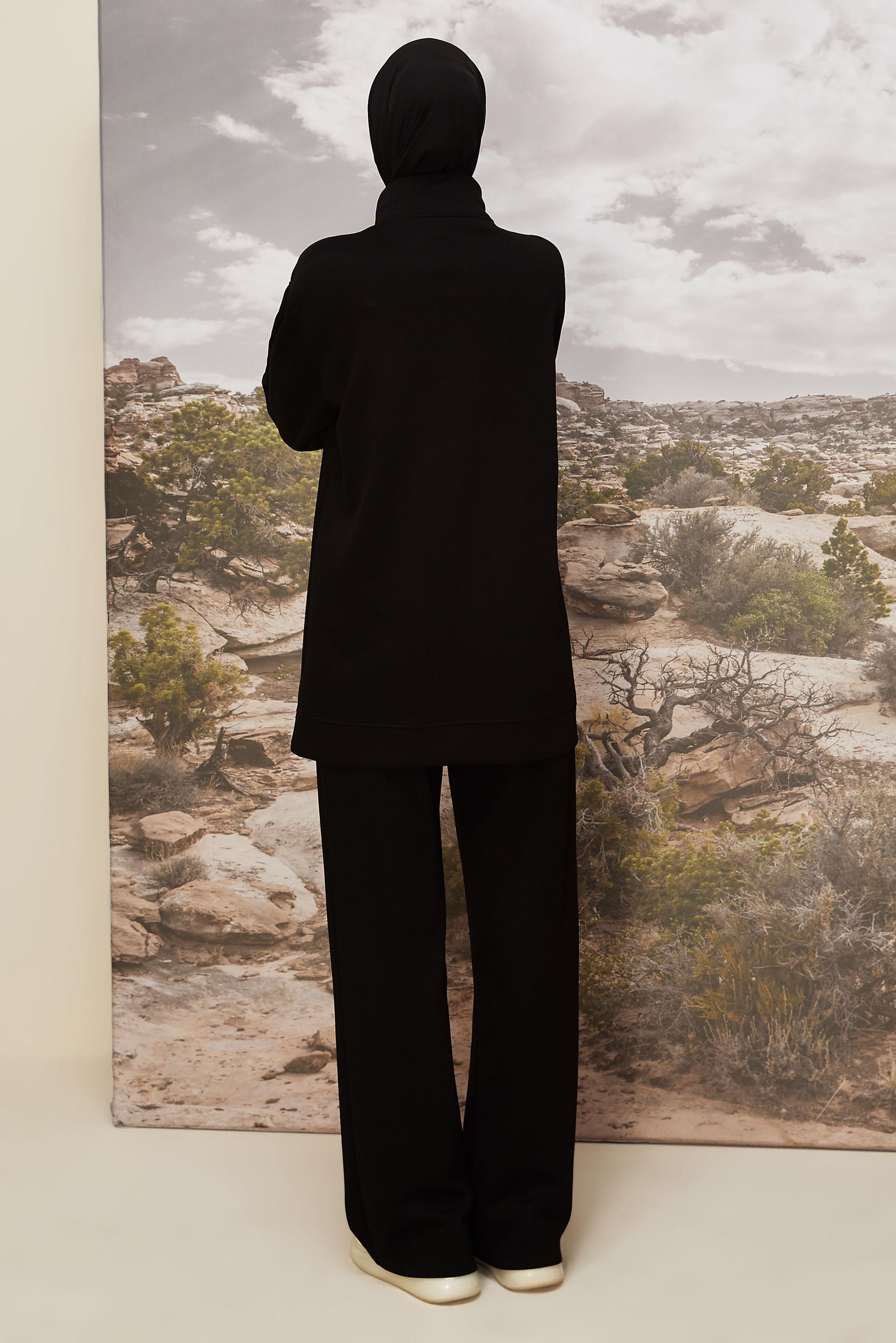 Tesettür giyim SİYAH TAŞ İŞLEMELİ EŞOFMAN TAKIMI 45967