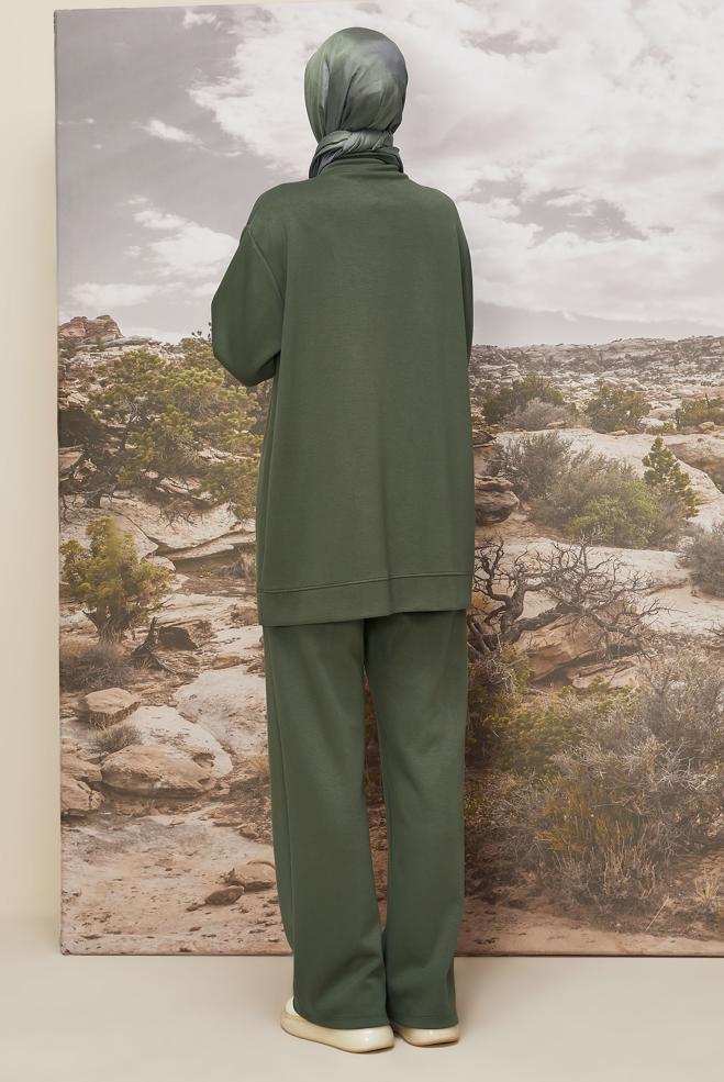 Tesettür giyim HAKİ 45967 CHAKRA 2′Lİ PANT.EŞOF. 38-46 TEK42 - ALVİNA
