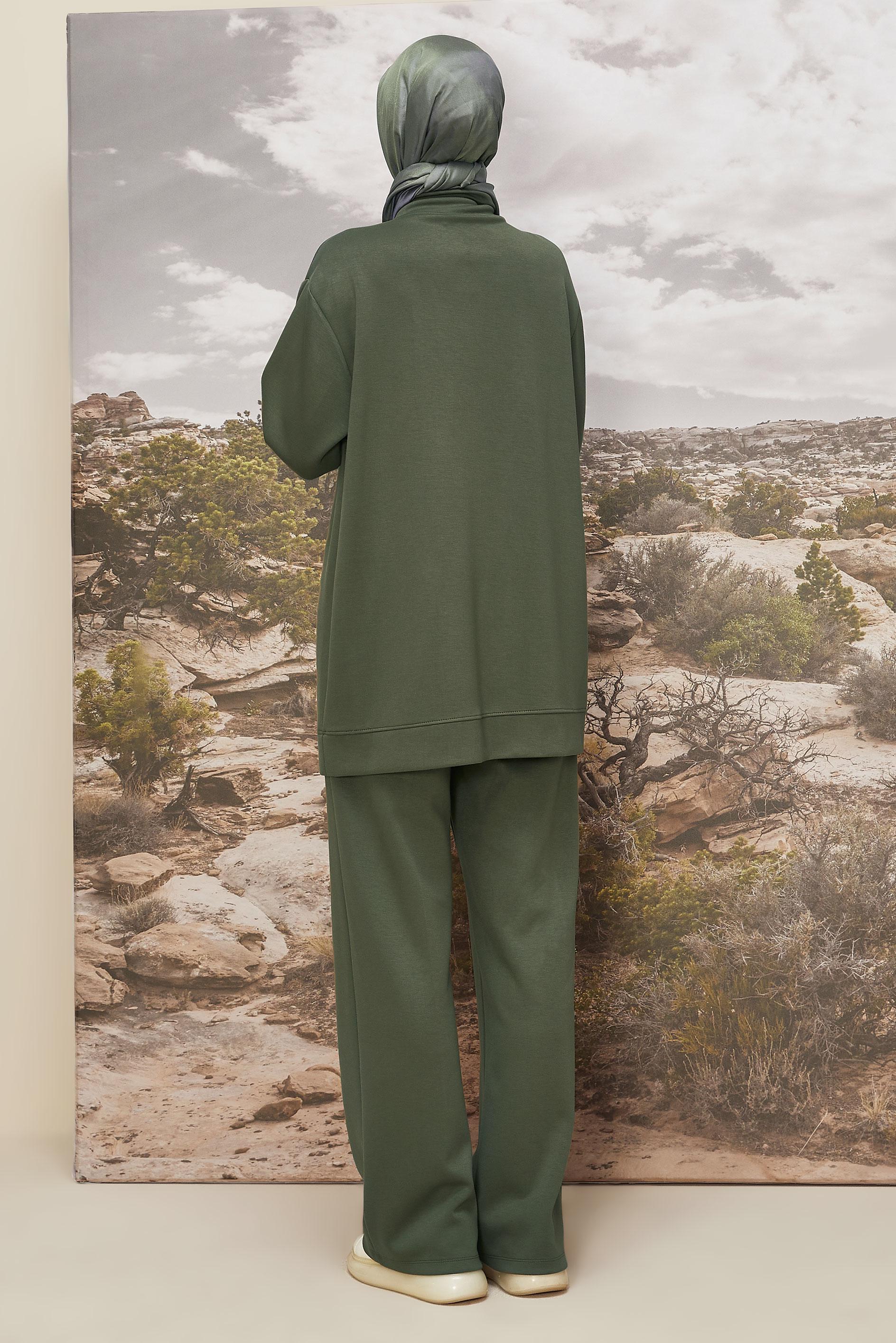 Tesettür giyim HAKİ 45967 CHAKRA 2′Lİ PANT.EŞOF. 38-46 TEK42