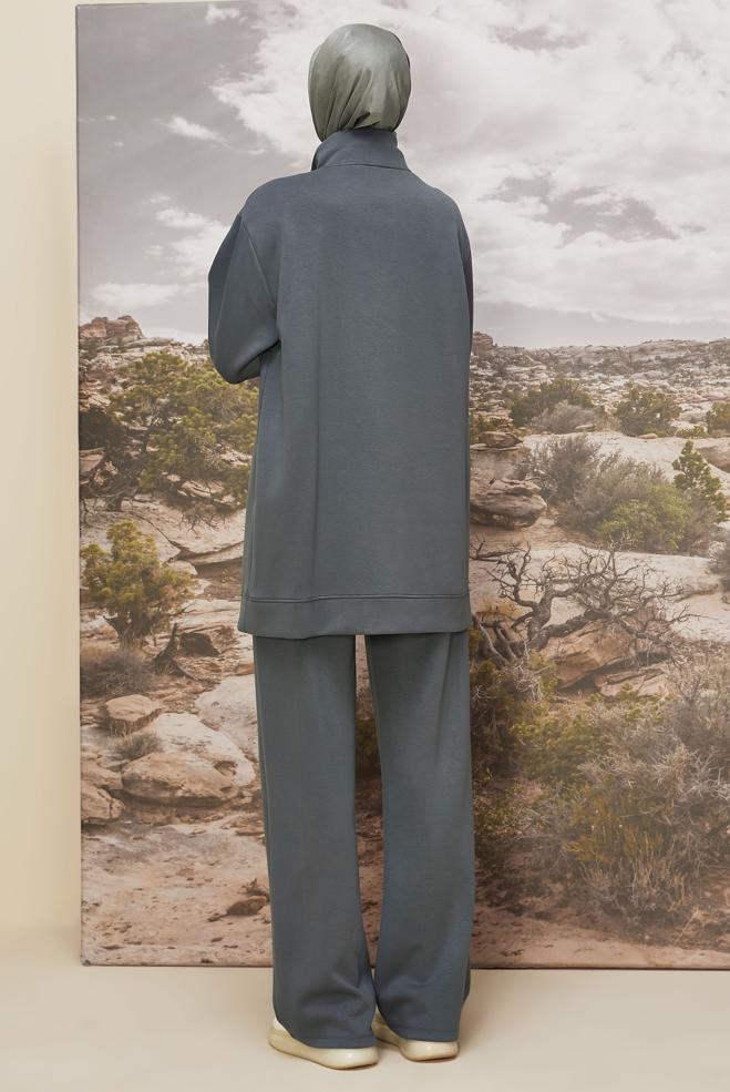 Tesettür giyim GRİ 45967 CHAKRA 2′Lİ PANT.EŞOF. 38-46 TEK42 - ALVİNA