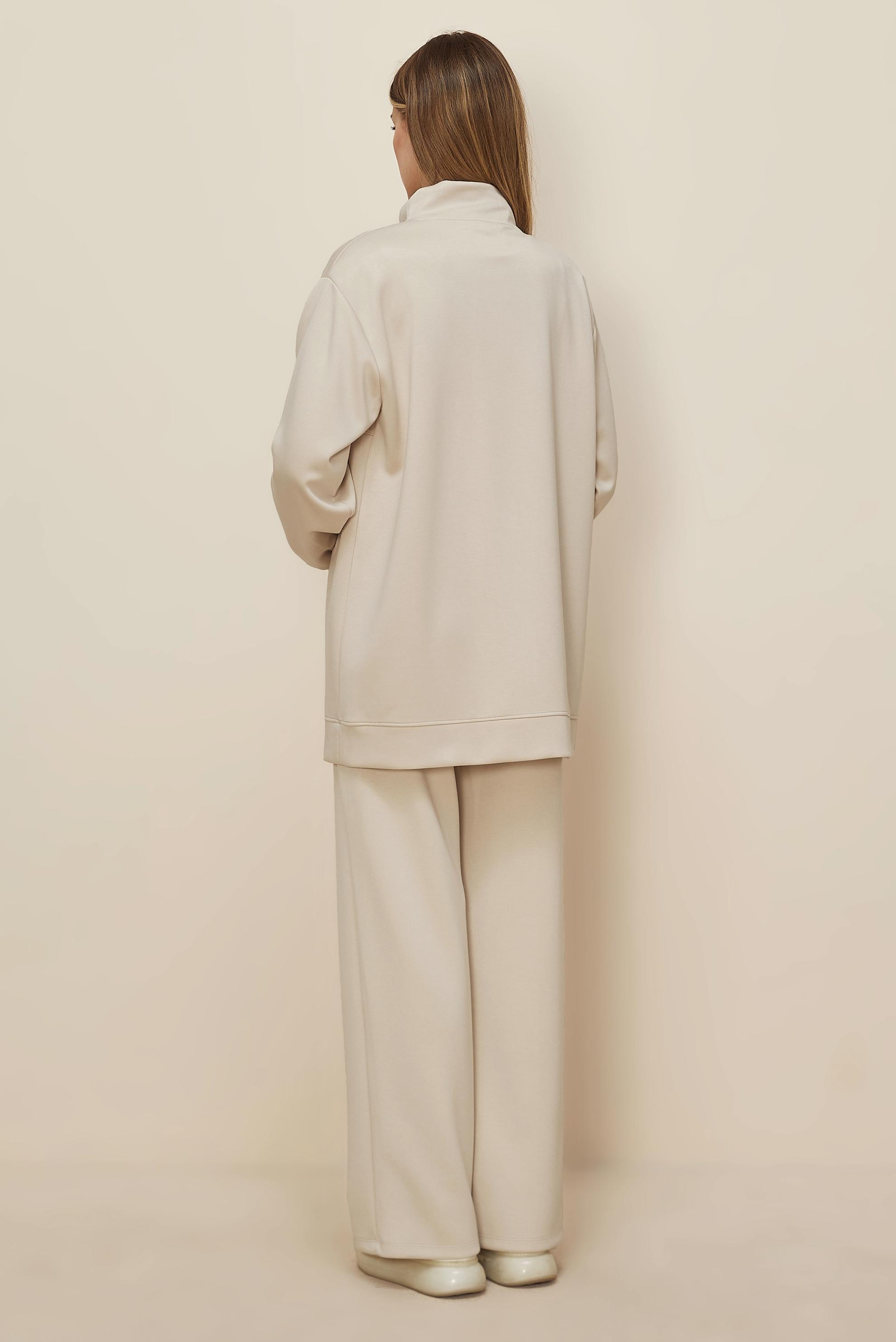 Tesettür giyim EKRU TAŞ İŞLEMELİ EŞOFMAN TAKIMI 45967