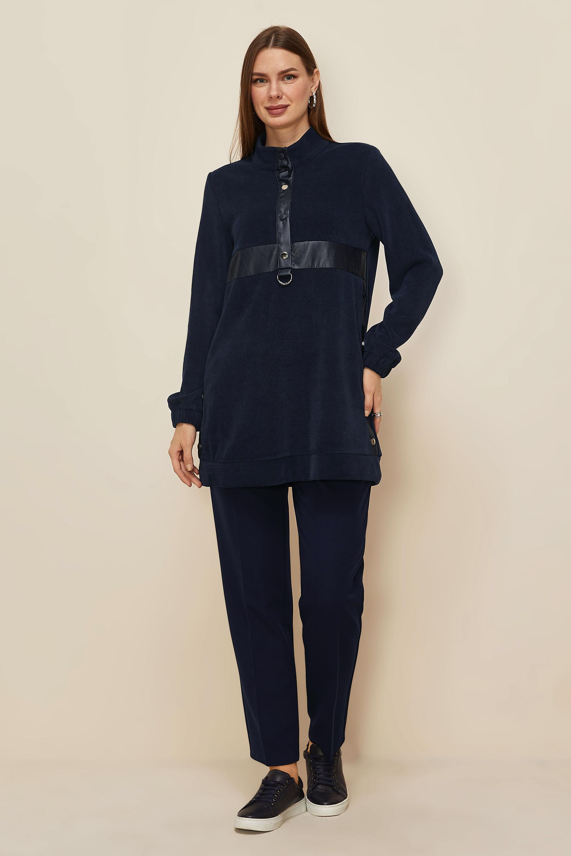 Tesettür giyim LACİVERT 45976-1 8681 EŞOFMAN TUNİK 38-44 TEK 40