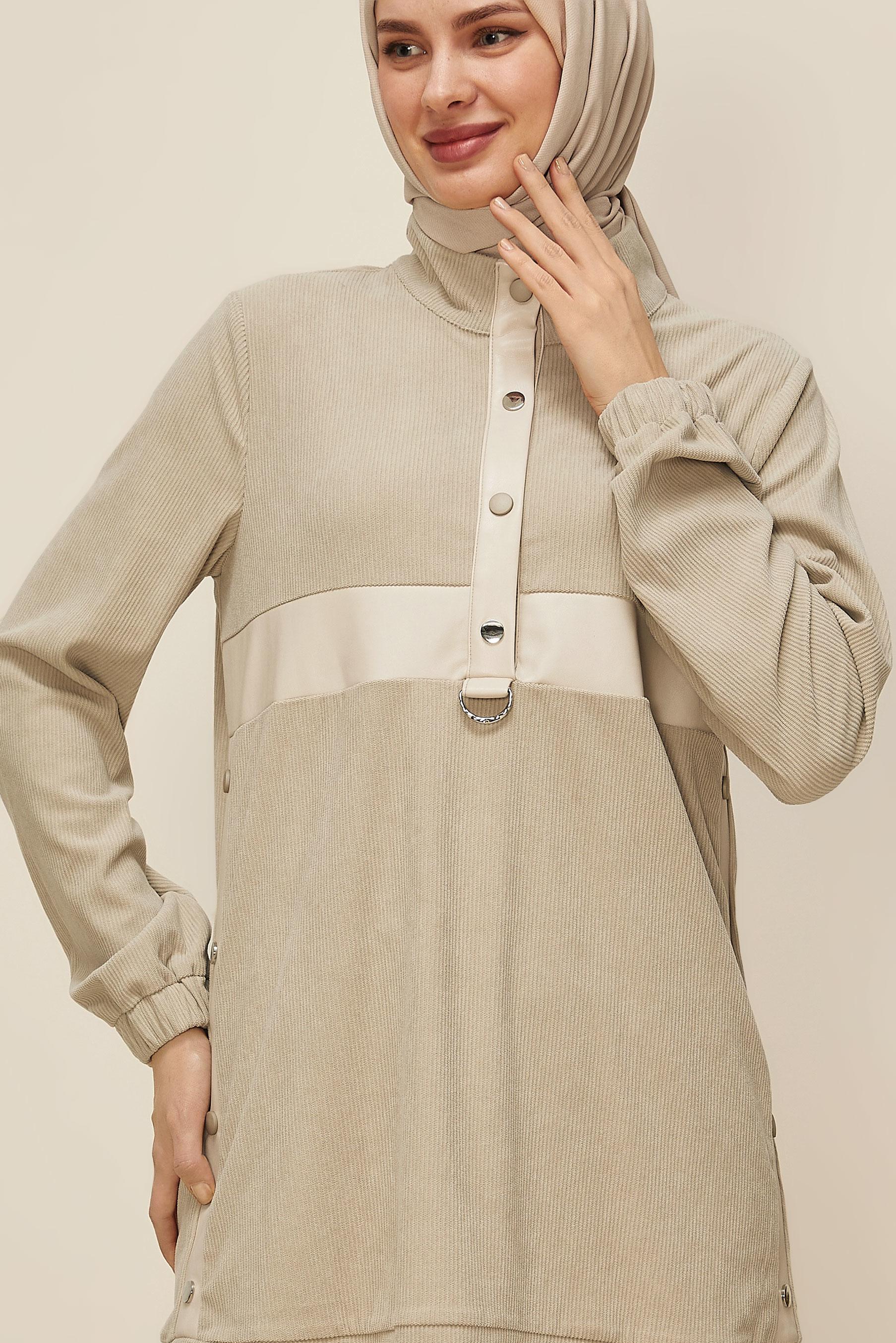 Tesettür giyim BEJ 45976 8569 EŞOFMAN TUNİK 38-44 TEK 40