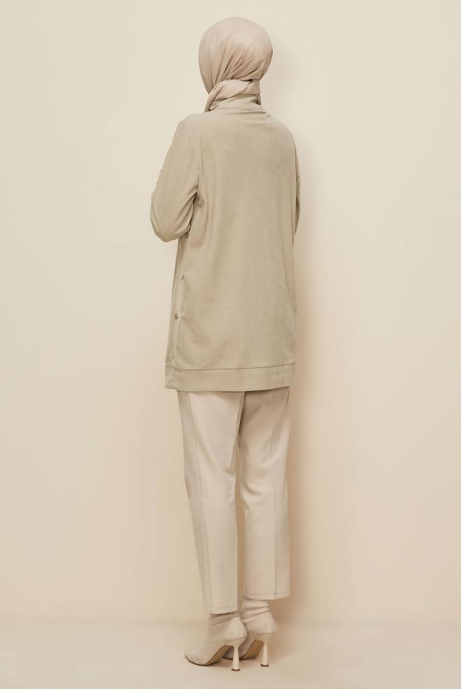 Tesettür giyim BEJ 45976 8569 EŞOFMAN TUNİK 38-44 TEK 40 - ALVİNA