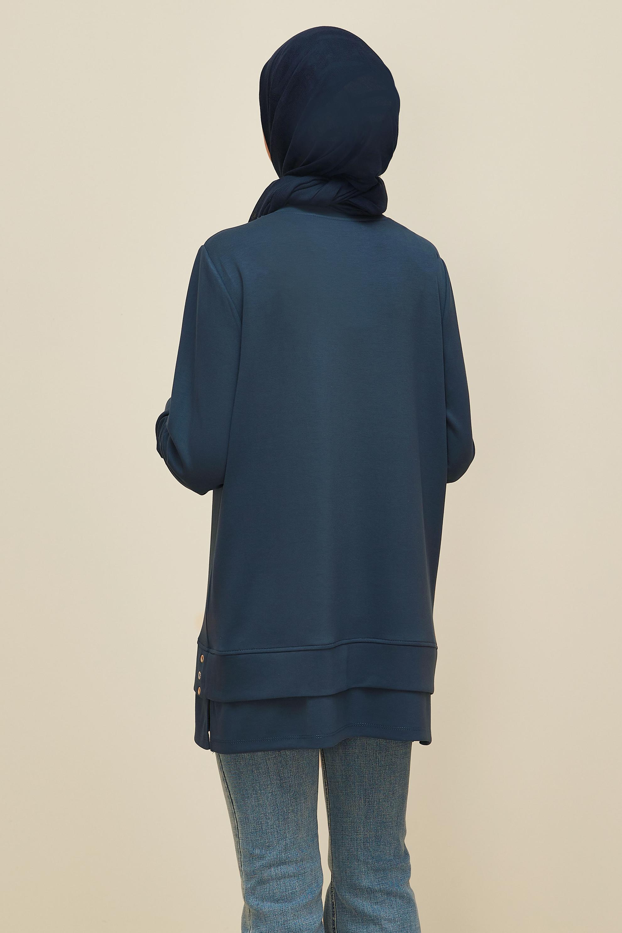 Vêtements hijab GRIS TUNIQUE DE SURVÊTEMENT À COL ROND 45977