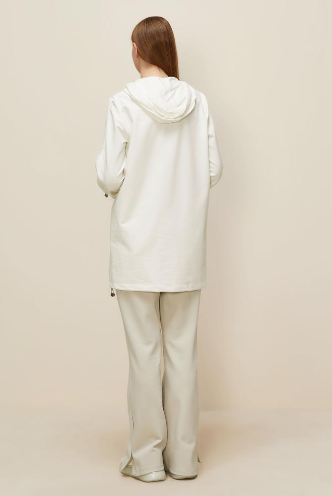 Vêtements hijab BLANC TUNIQUE DE SURVÊTEMENT À CAPUCHE 45978 - ALVİNA