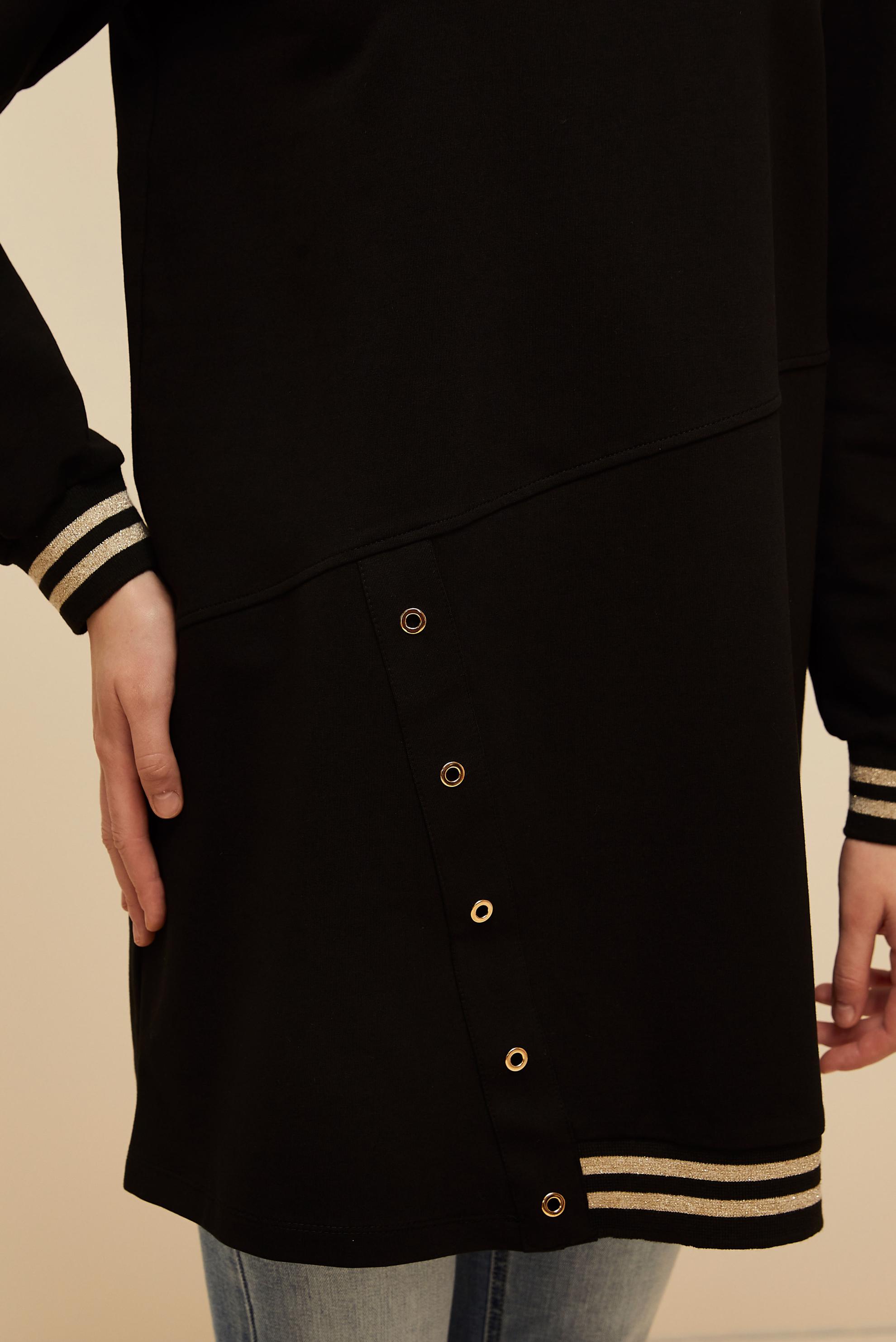 Vêtements hijab NOIR TUNIQUE DE SURVÊTEMENT EN COTON 45979