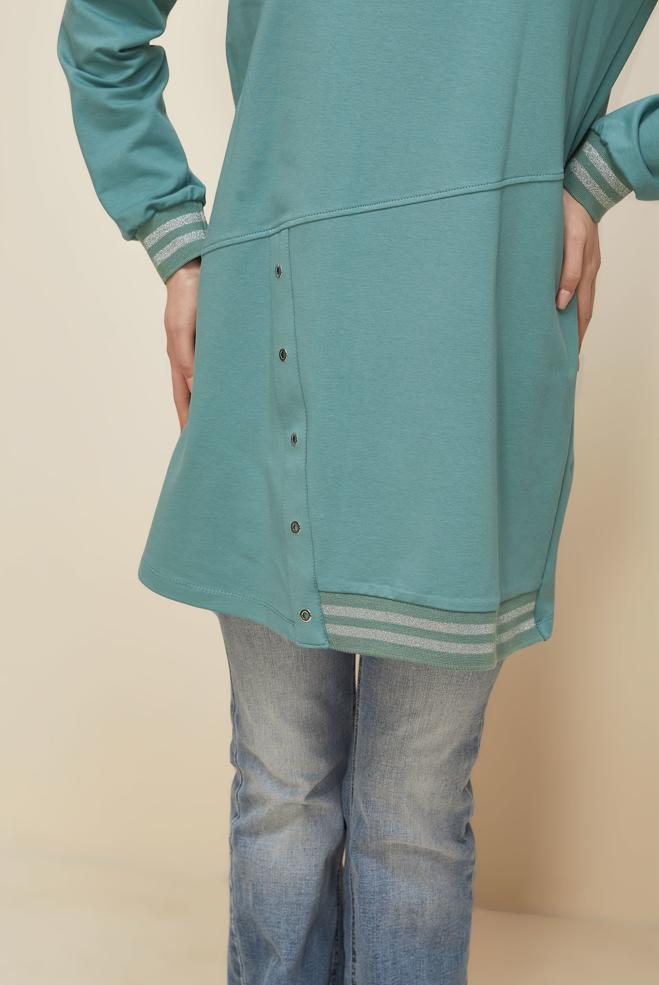 Tesettür giyim MAVİ 45979 ALEDA EŞOFMAN TUNİK 38-46 TEK42 - ALVİNA