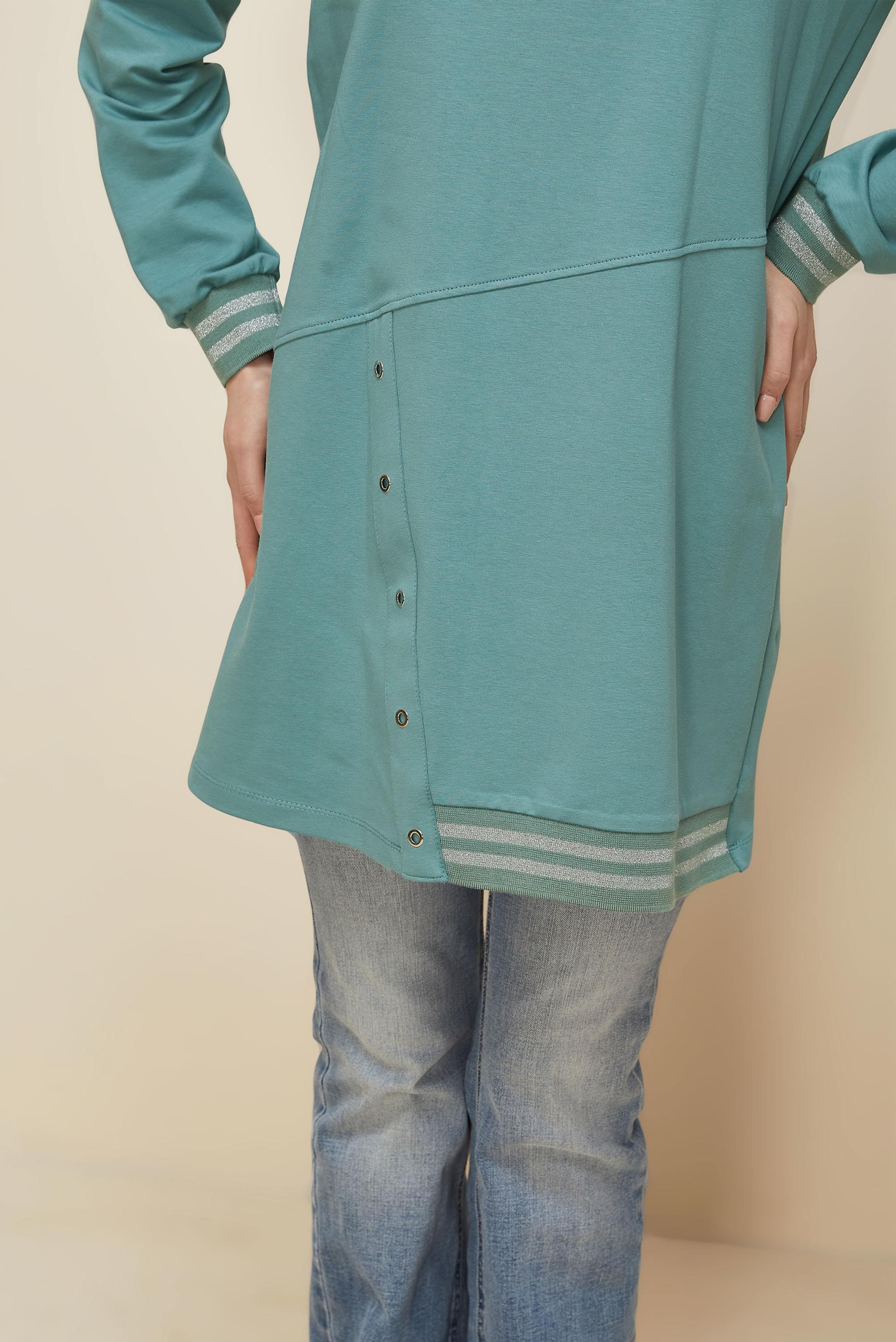 Tesettür giyim MAVİ 45979 ALEDA EŞOFMAN TUNİK 38-46 TEK42