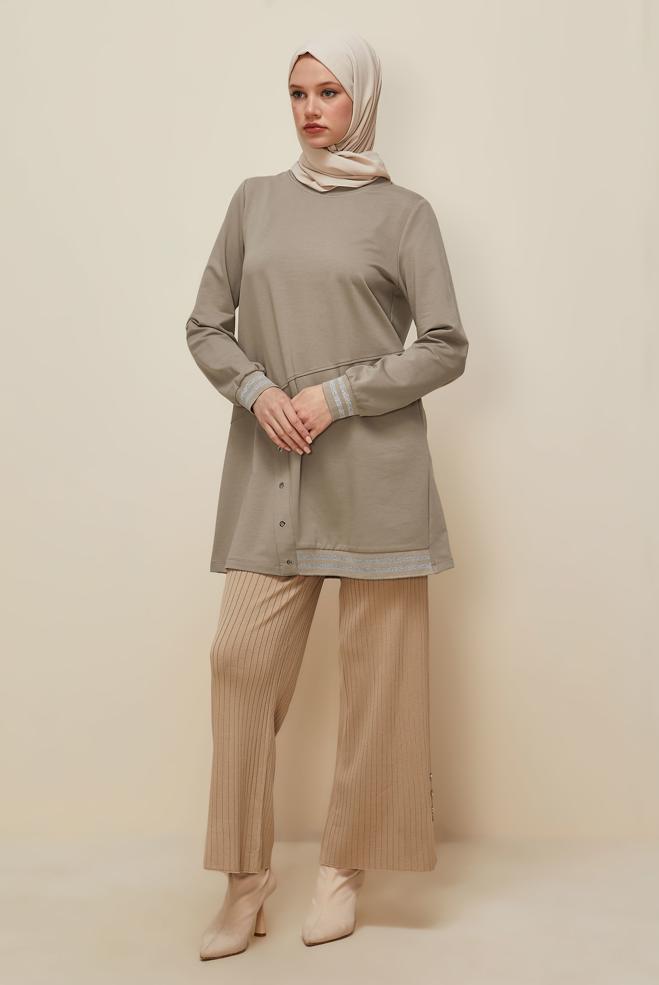 Tesettür giyim KUM 45979 ALEDA EŞOFMAN TUNİK 38-46 TEK42 - ALVİNA