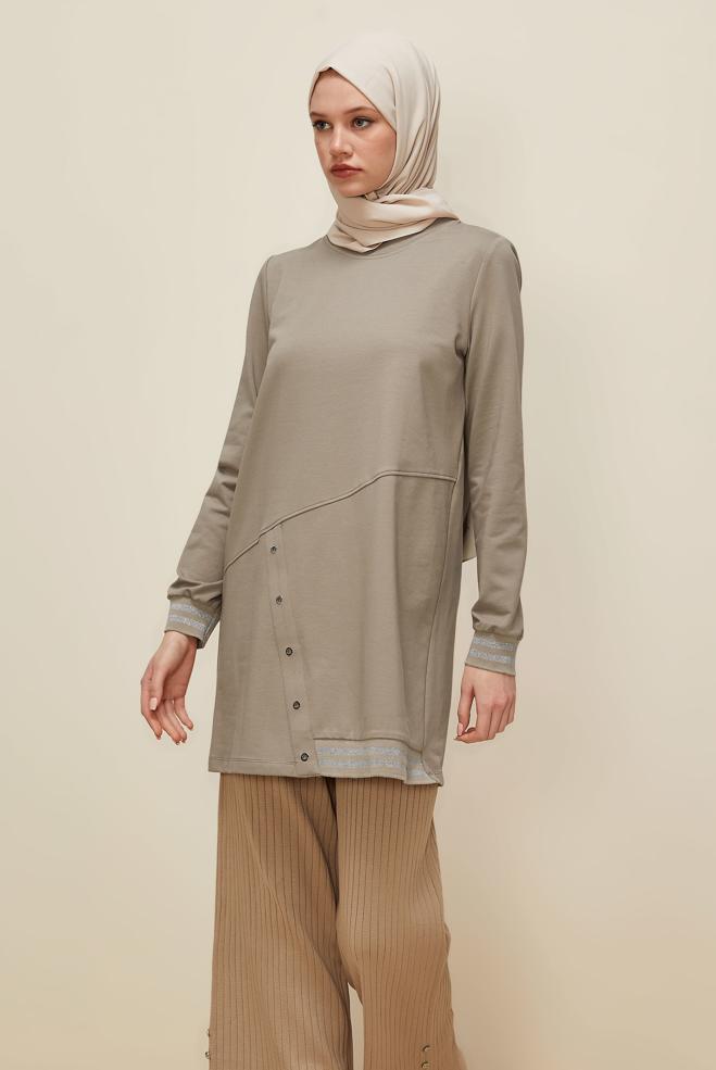 Tesettür giyim KUM 45979 ALEDA EŞOFMAN TUNİK 38-46 TEK42 - ALVİNA