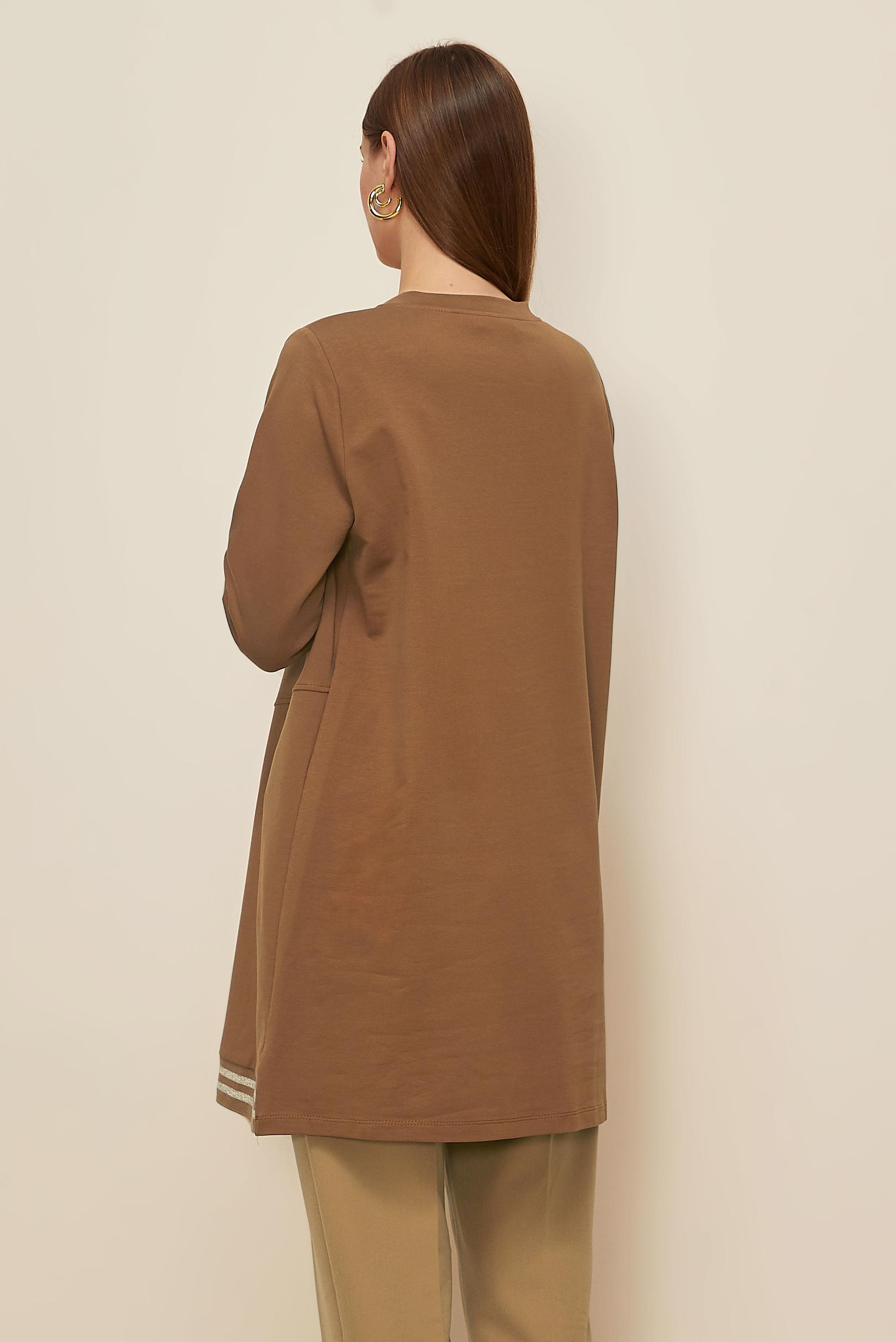 Tesettür giyim KAHVE PAMUKLU EŞOFMAN TUNİK 45979
