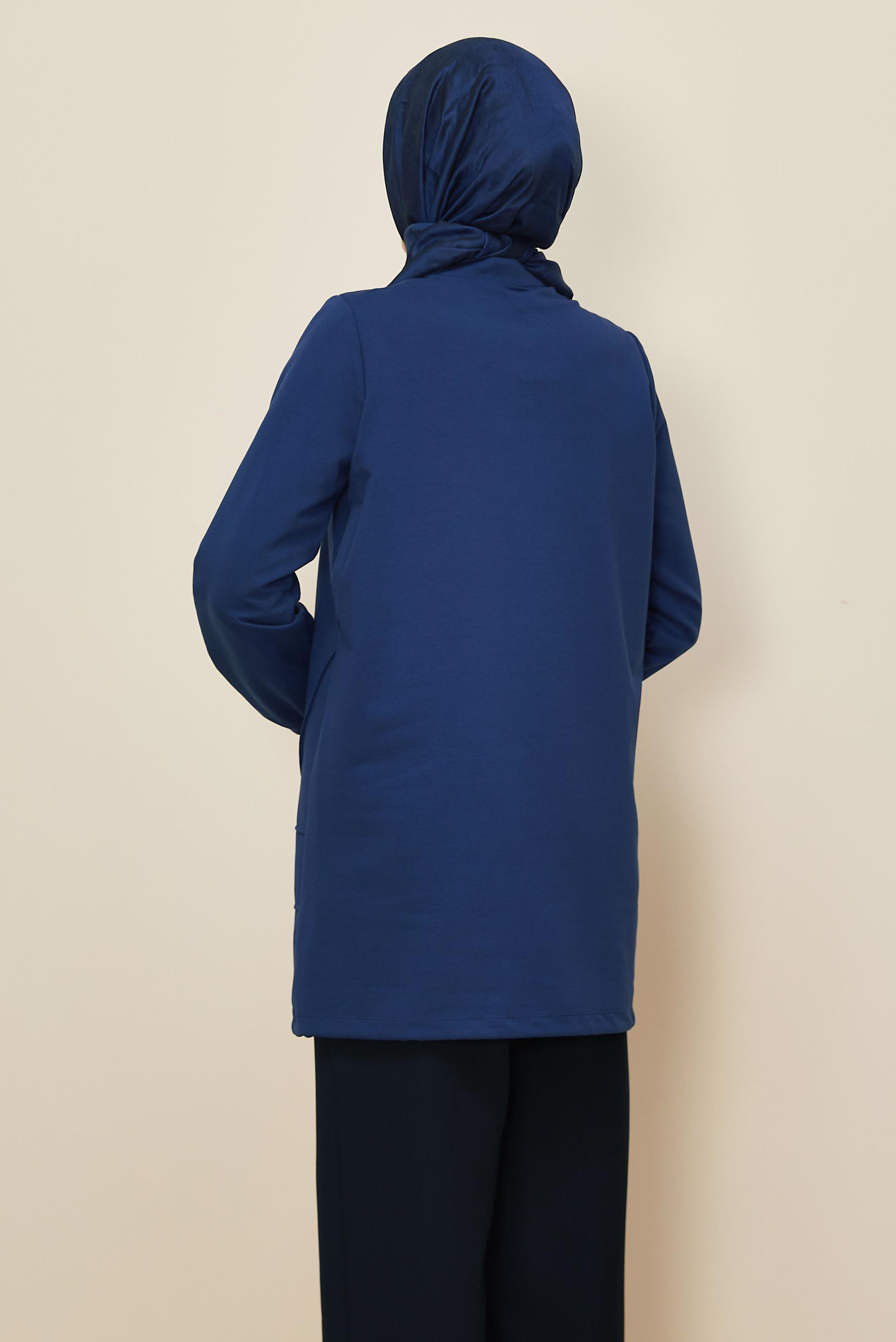 Tesettür giyim LACİVERT 45980 ALEDA EŞOFMAN TUNİK 38-46 TEK40