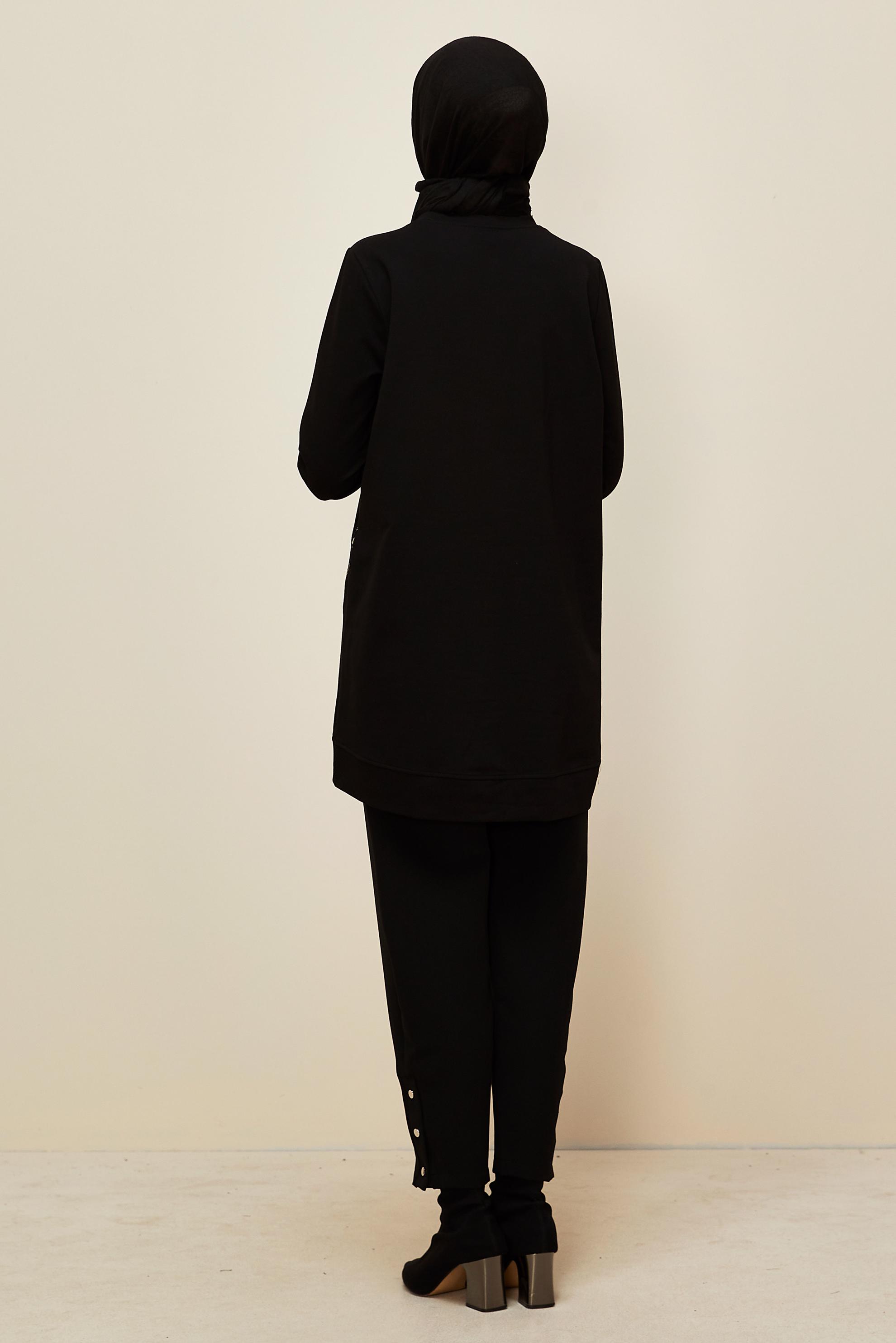 Hijab clothing BLACK 45981 ALEDA EŞOFMAN TUNİK 38-46 TEK40