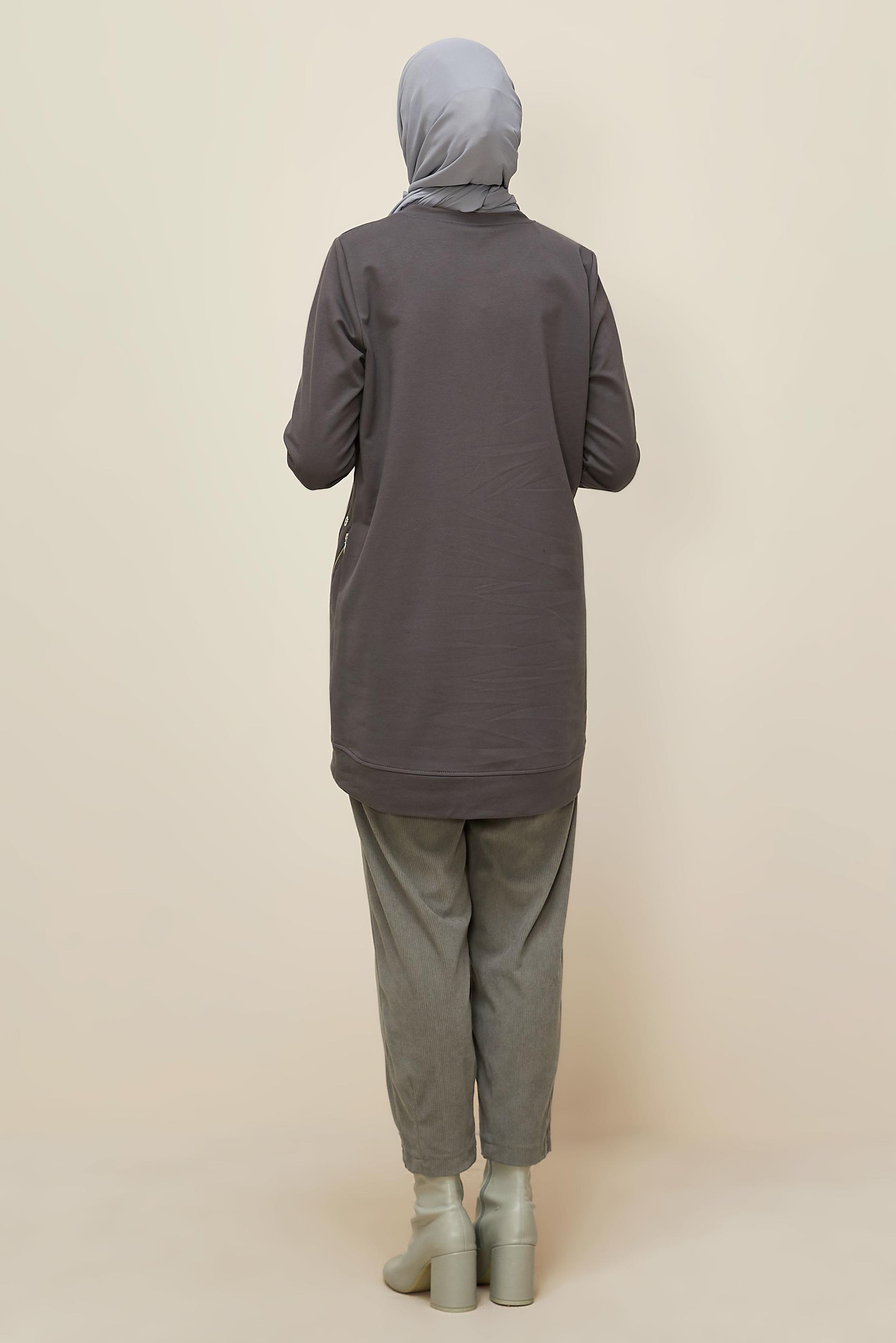Hijab clothing GREY 45981 ALEDA EŞOFMAN TUNİK 38-46 TEK40