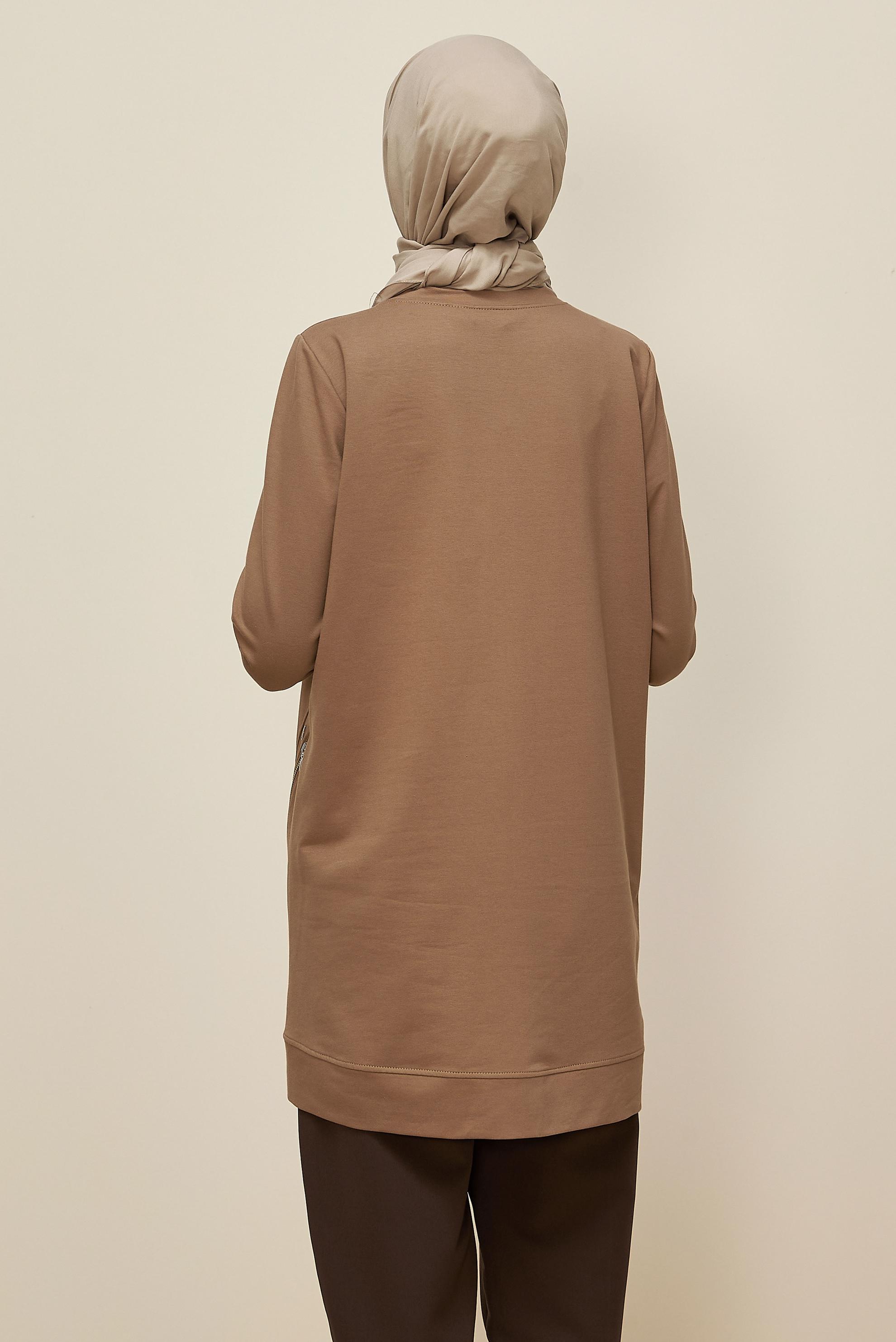 Hijab clothing BROWN 45981 ALEDA EŞOFMAN TUNİK 38-46 TEK40