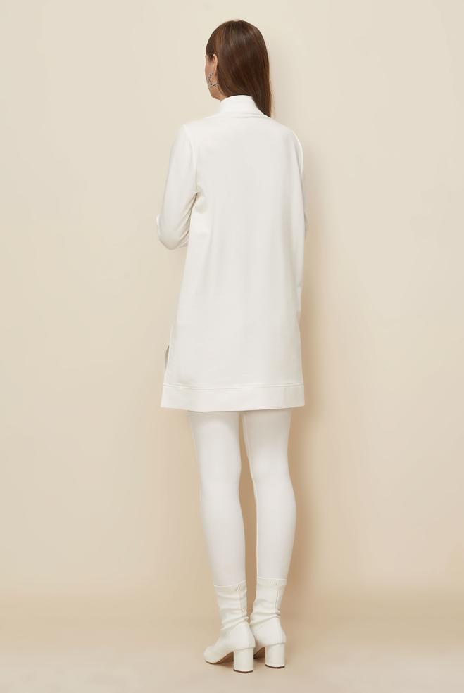 Tesettür giyim BEYAZ 45984 ALEDA EŞOFMAN TUNİK 38-46 TEK 40 - ALVİNA