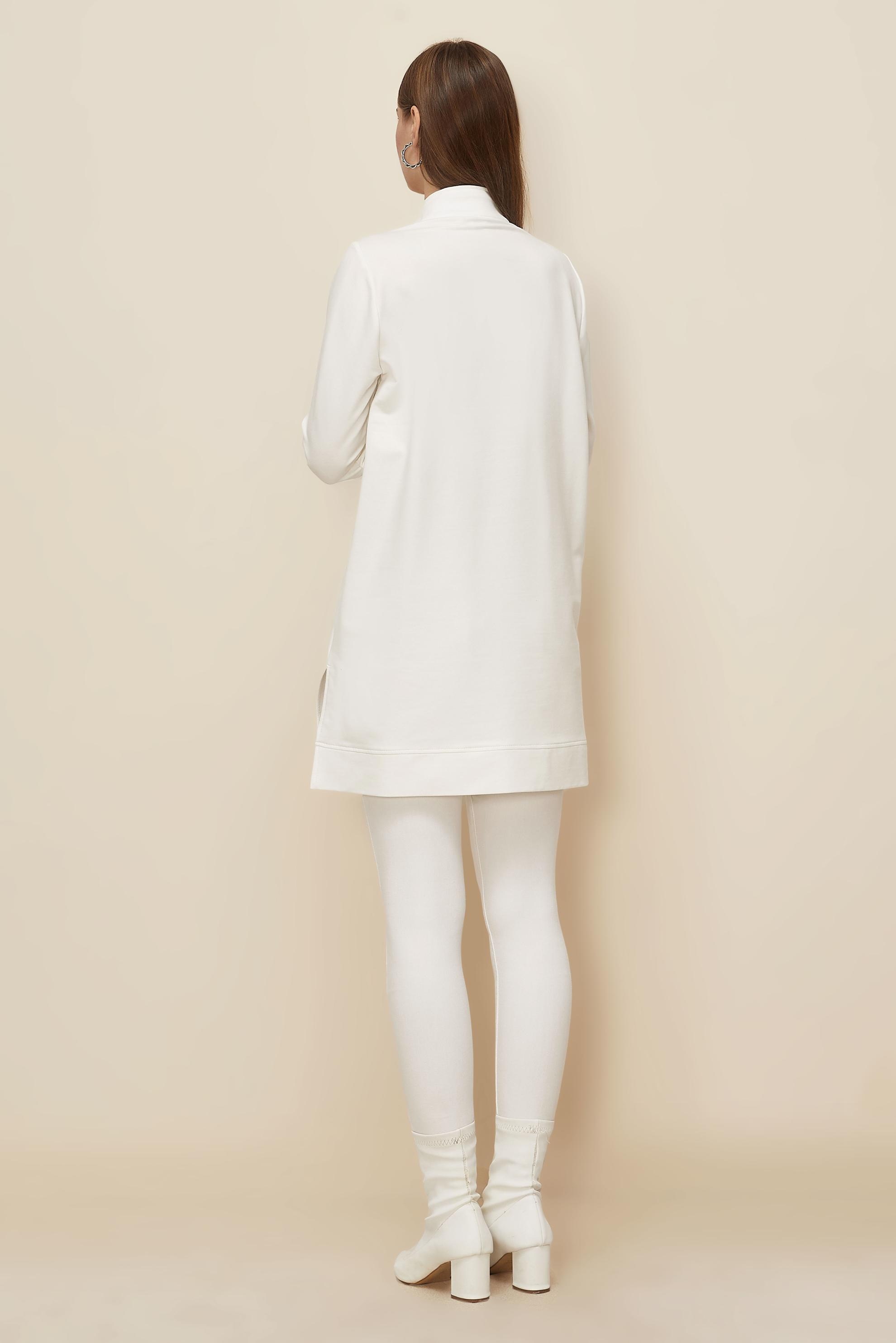 Tesettür giyim BEYAZ 45984 ALEDA EŞOFMAN TUNİK 38-46 TEK 40